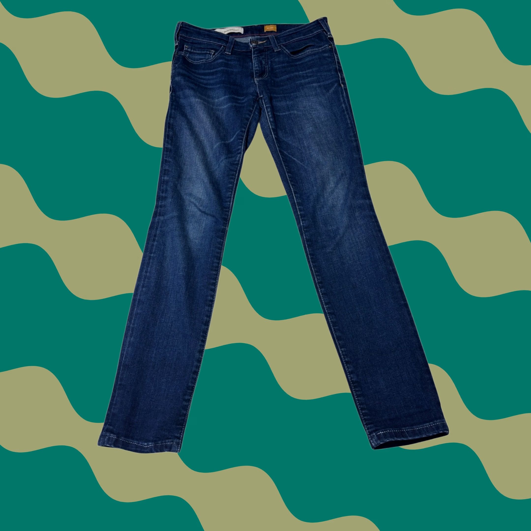 Vintage Pilcro and the Letterpress Jeans Women Denim Slim Blue Wash 28x28 Stretch Distressed Pockets Zip Button Mid Rise 5-Pocket Mexi c o n Size 28" / US 6 / IT 42 - 1 Thumbnail