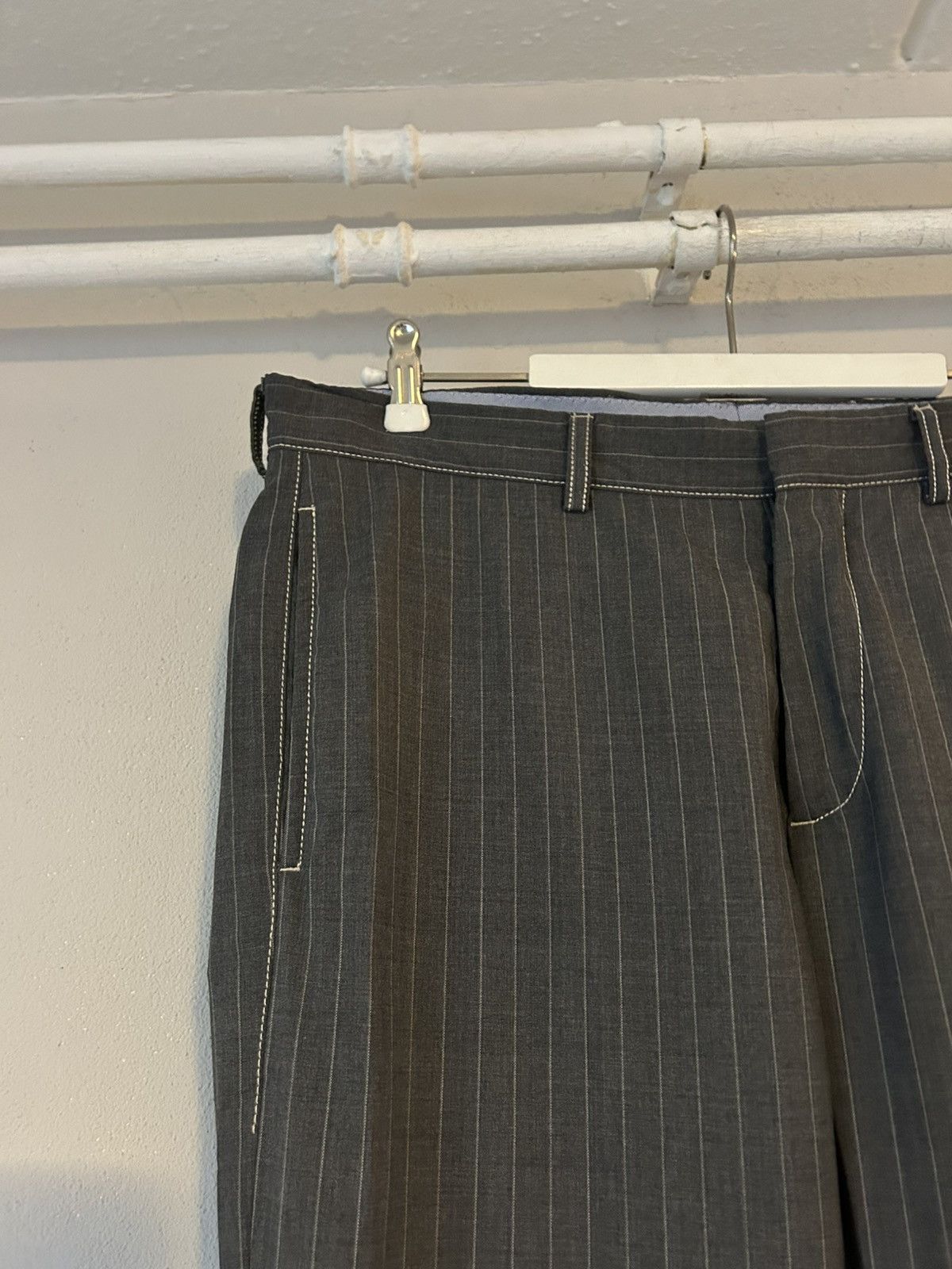 Brunello Cucinelli Brunello Cucinelli Pinstripe Wool Pants Size US 32 / EU 48 - 7 Thumbnail