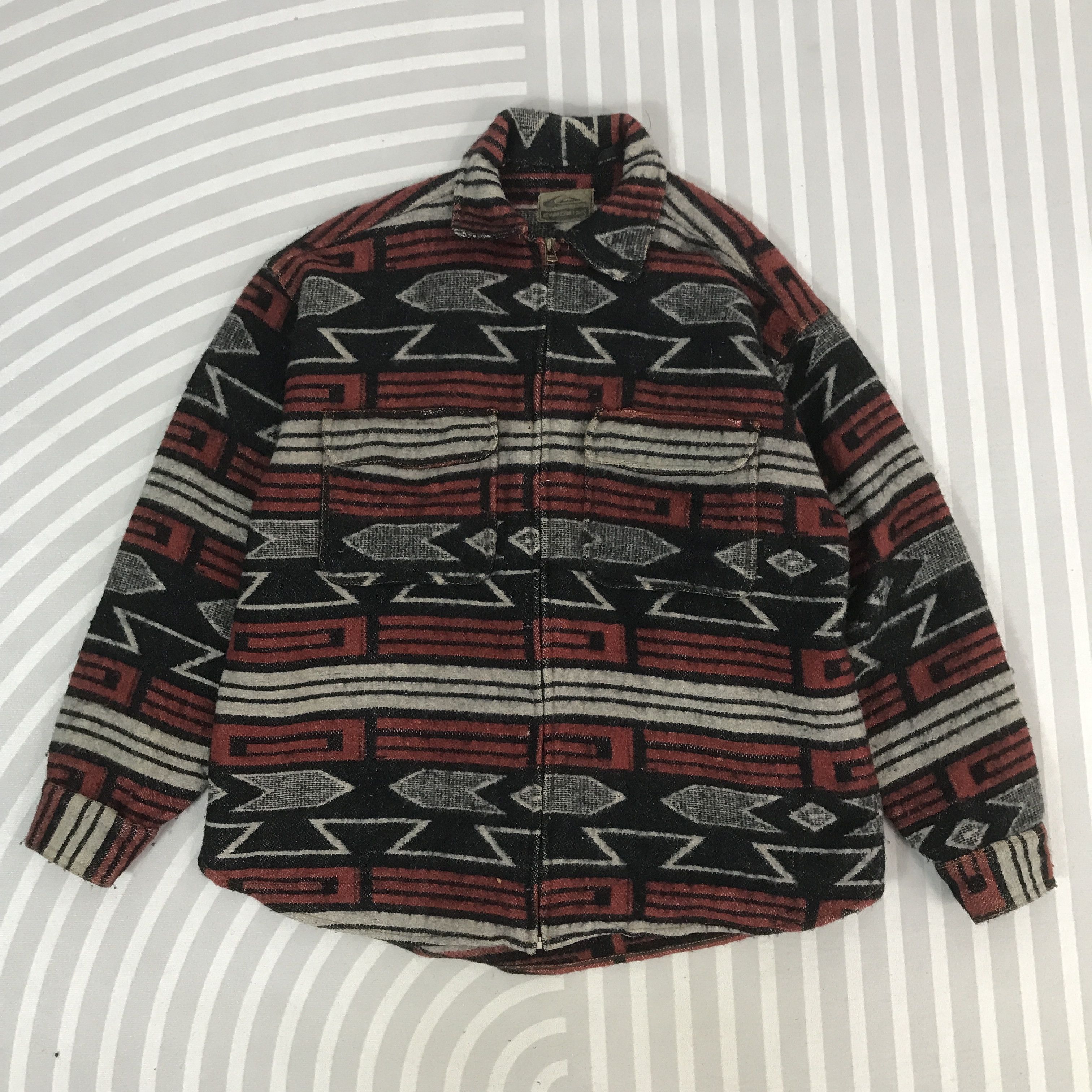 Quicksilver Vintage Quicksilver navajo Wool Zip up Jacket Size US L / EU 52-54 / 3 - 1 Thumbnail