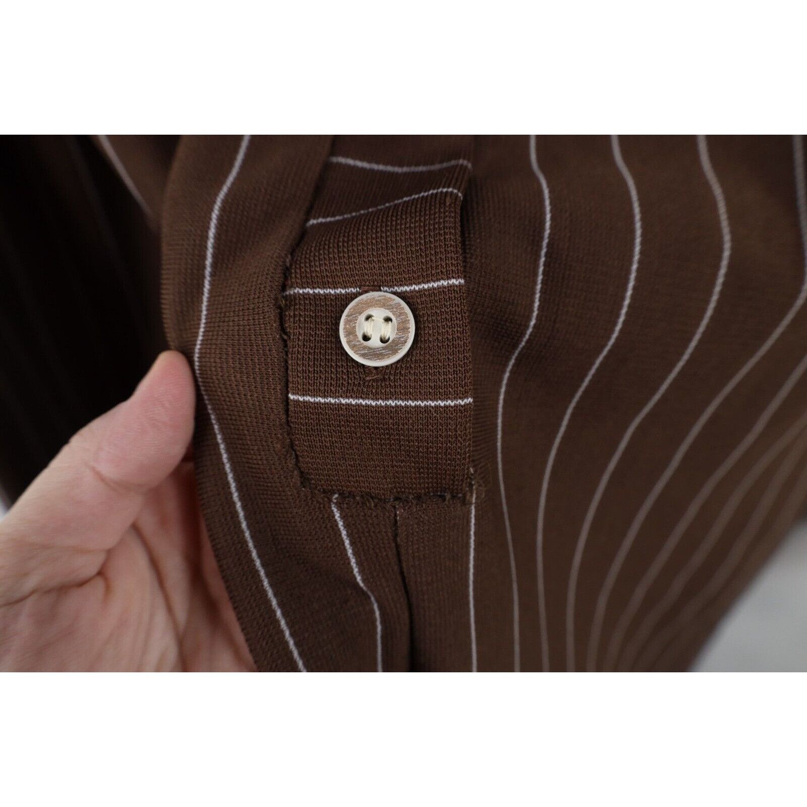 Vintage Vintage 70s Streetwear Pinstriped Bell Bottoms Romper Suit Size L / US 10 / IT 46 - 8 Thumbnail