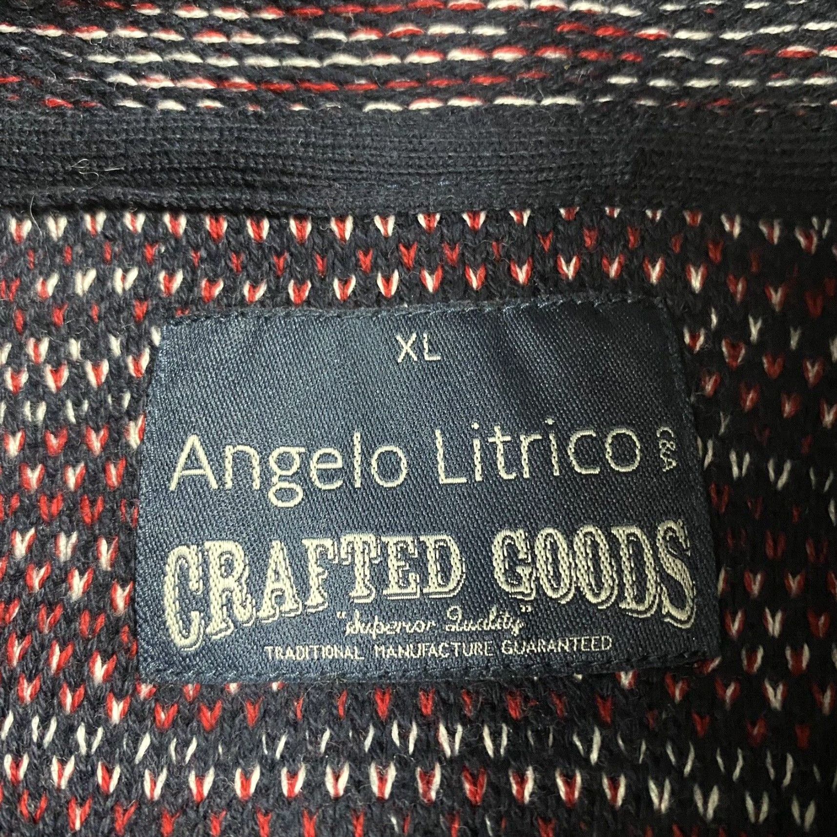 Vintage VINTAGE ANGelo Litrico Cardigan Shawl Collar Sweater Blue Wool Blend Large XL Men’s Knit 90s Theme Geometric Pattern Size US XL / EU 56 / 4 - 3 Thumbnail