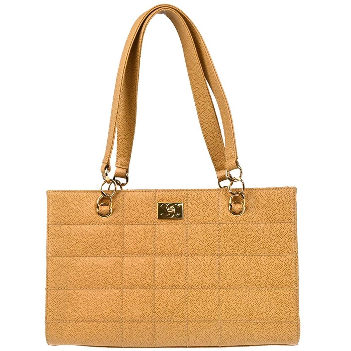 Chanel Chanel Vintage Chocolate Bar Open Tote Quilted Caviar Size ONE SIZE - 1 Thumbnail