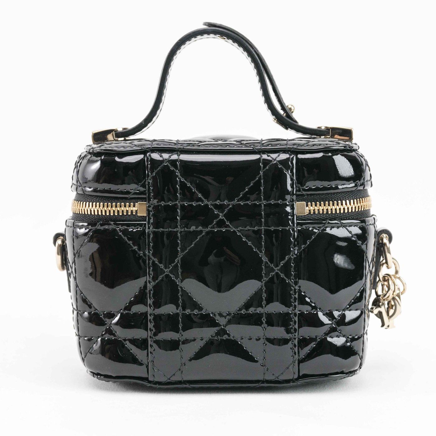 CHRISTIAN DIOR Lambskin Cannage Micro Lady Dior Vanity Case