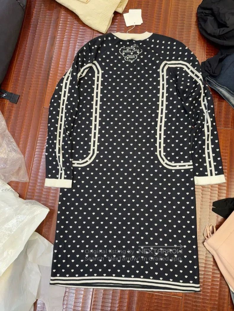 Hermes Hermes Black Heart Printed Cashmere Dress Size XS / US 0-2 / IT 36-38 - 5 Thumbnail