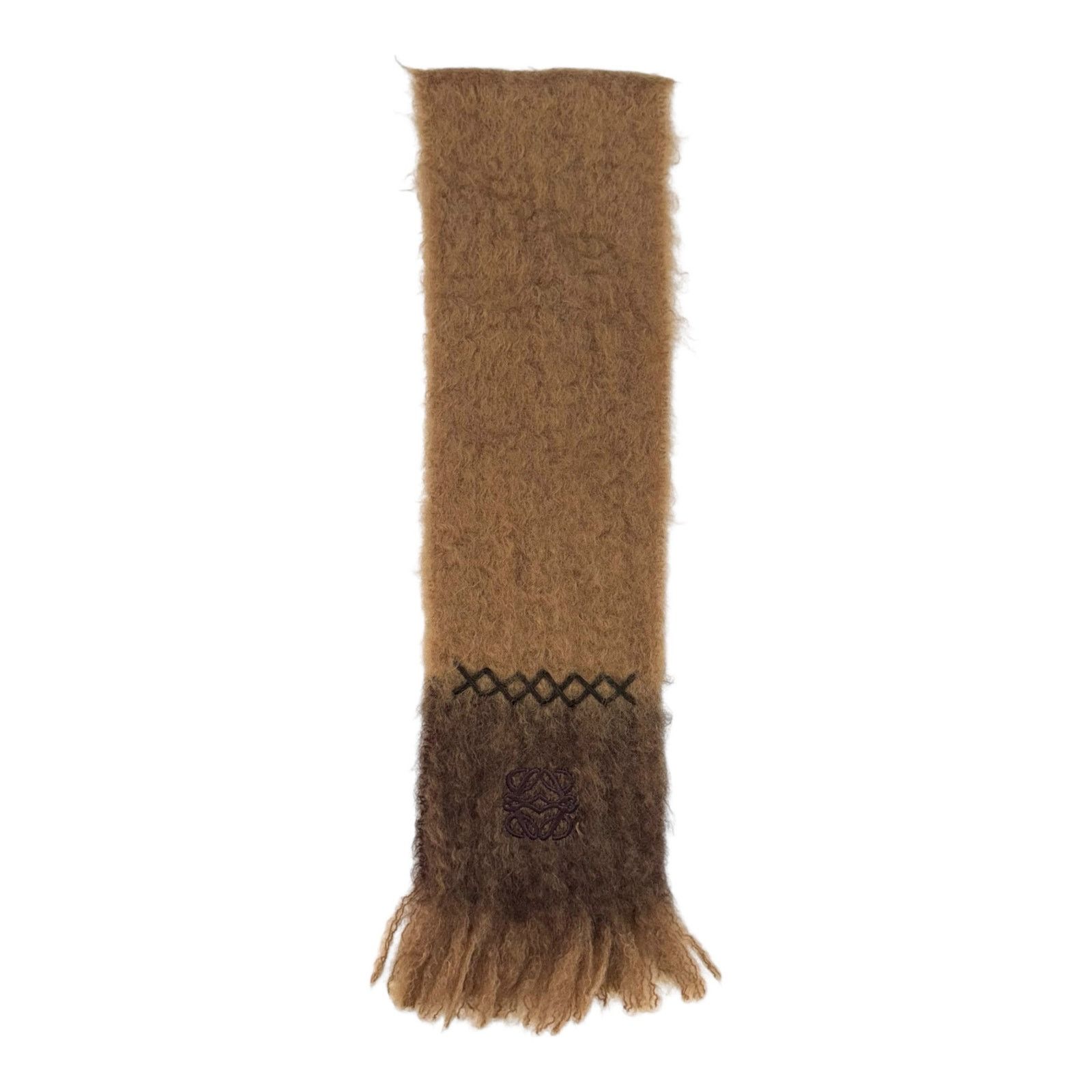 Loewe Loewe Brown Mohair & Wool Scarf Size ONE SIZE - 2 Thumbnail