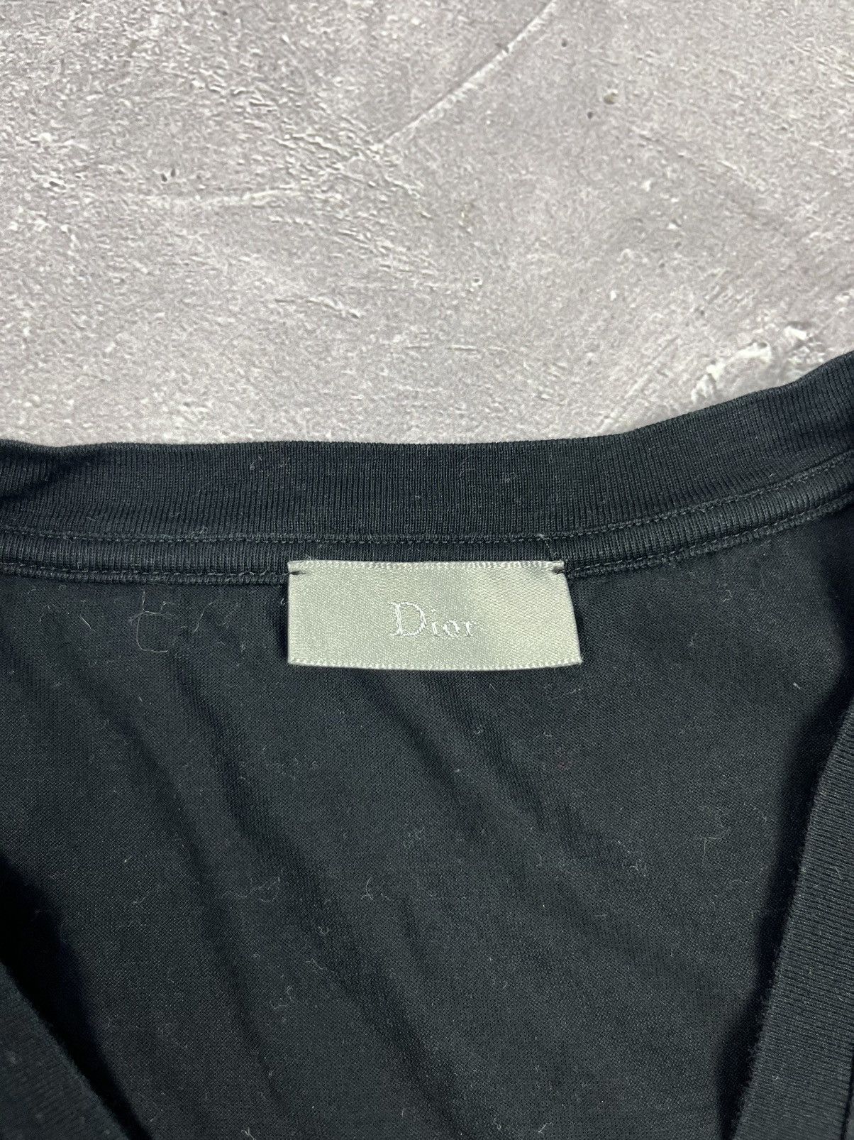 Dior Dior V-Neck Black Tee T-Shirt With Stripe Logo CD Size US M / EU 48-50 / 2 - 3 Thumbnail