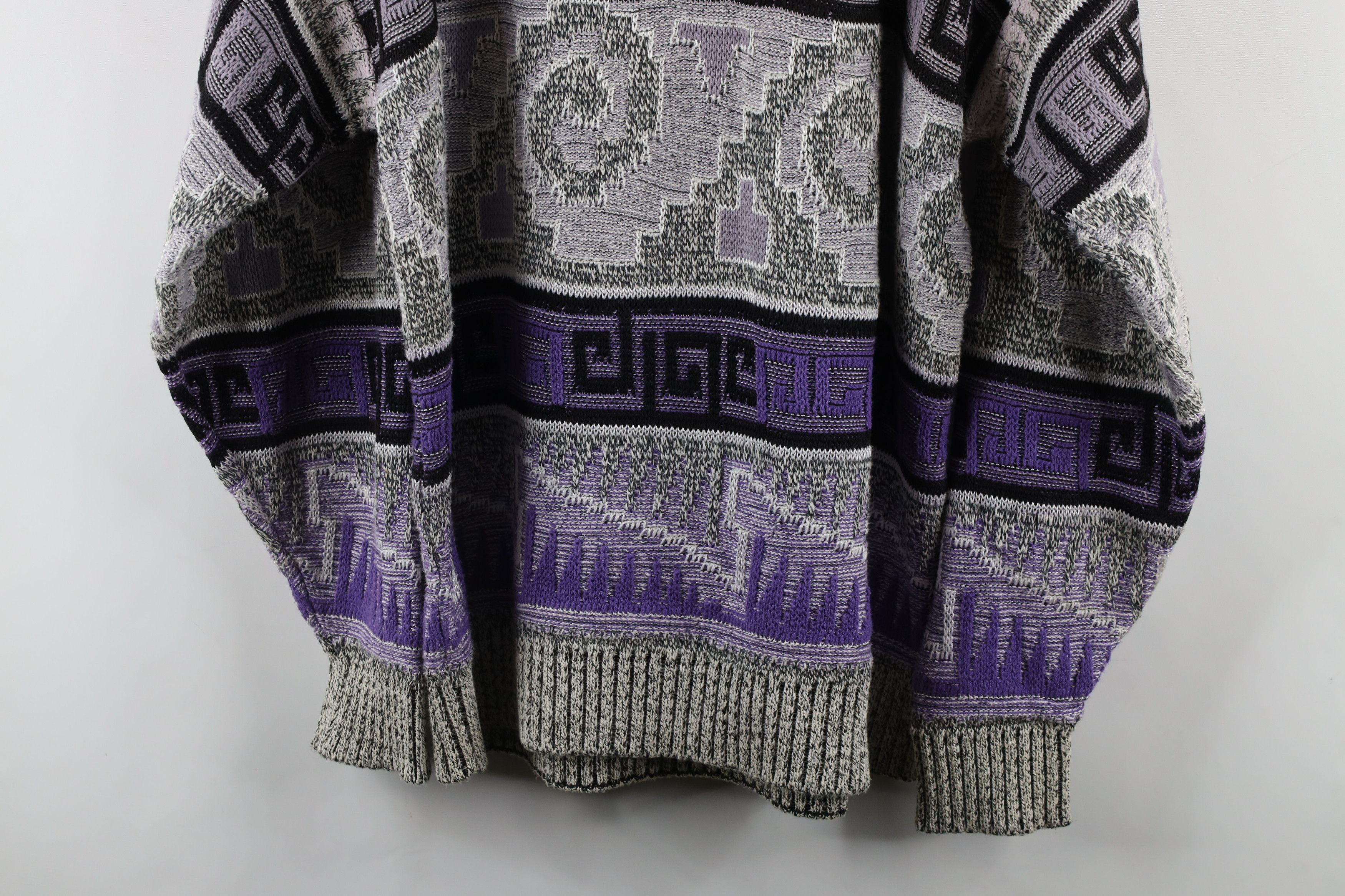 Vintage Vintage 90s Coogi Style Geometric Chunky Grandpa Sweater Size US XL / EU 56 / 4 - 9 Thumbnail