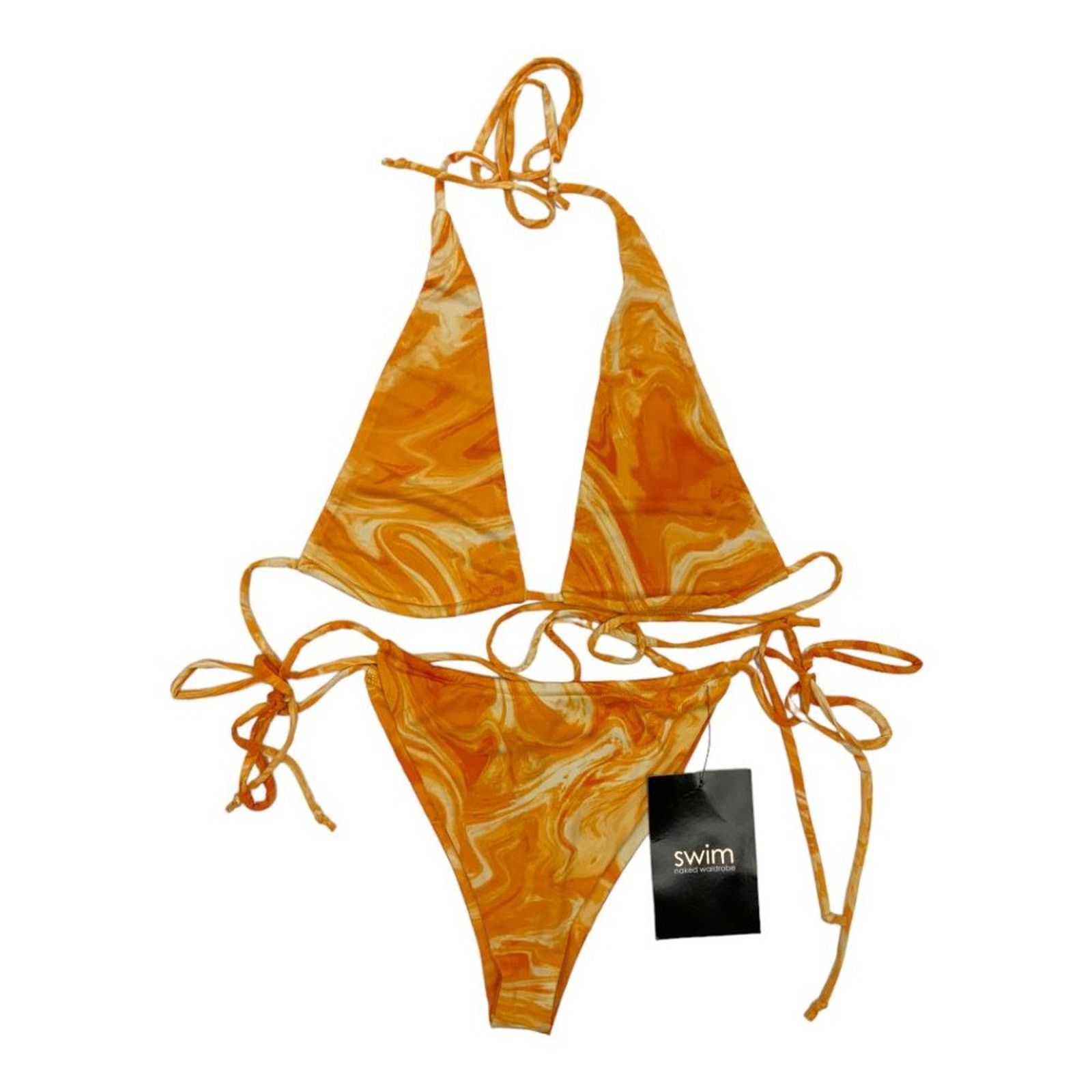 Other Naked Wardrobe Dreamsicle Orange String Bikini Set Small NWT Size ONE SIZE - 1 Thumbnail