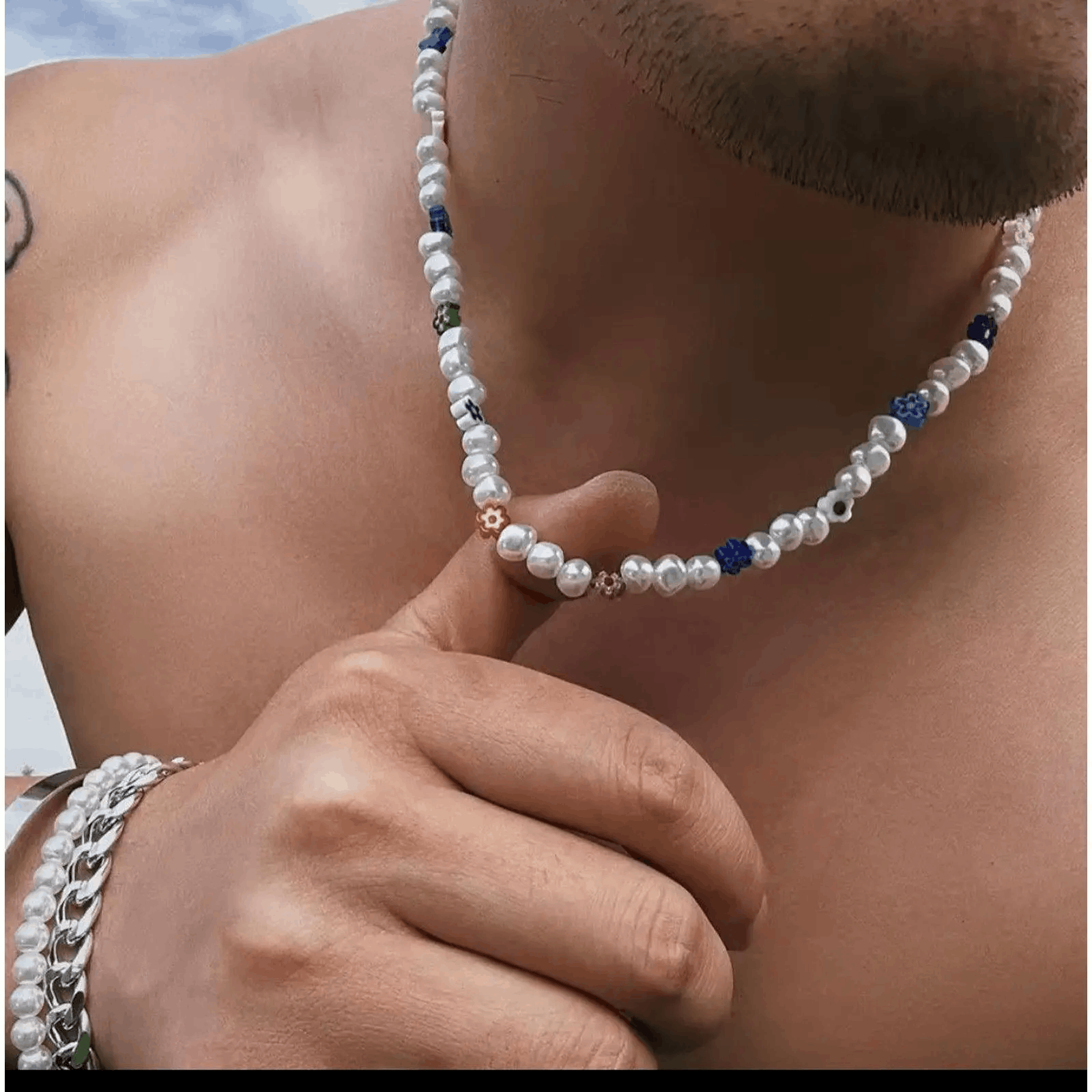 Jewelry Pearl Choker Flower Necklace Y2K Fashion Size ONE SIZE - 5 Thumbnail