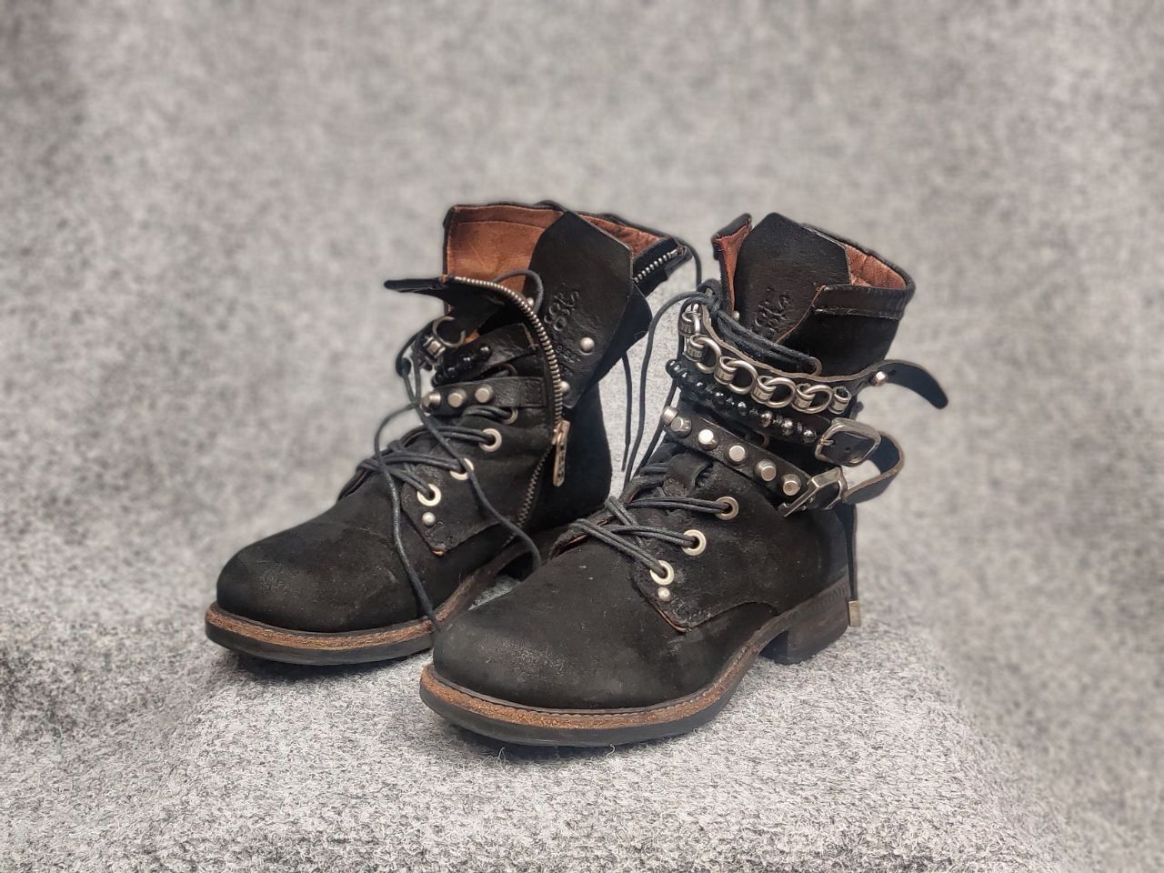 A.S.98 A.S.98 Vintage Black Suede Avant garde Mid Calf Combat Boots Size US 6 / IT 36 - 10 Thumbnail