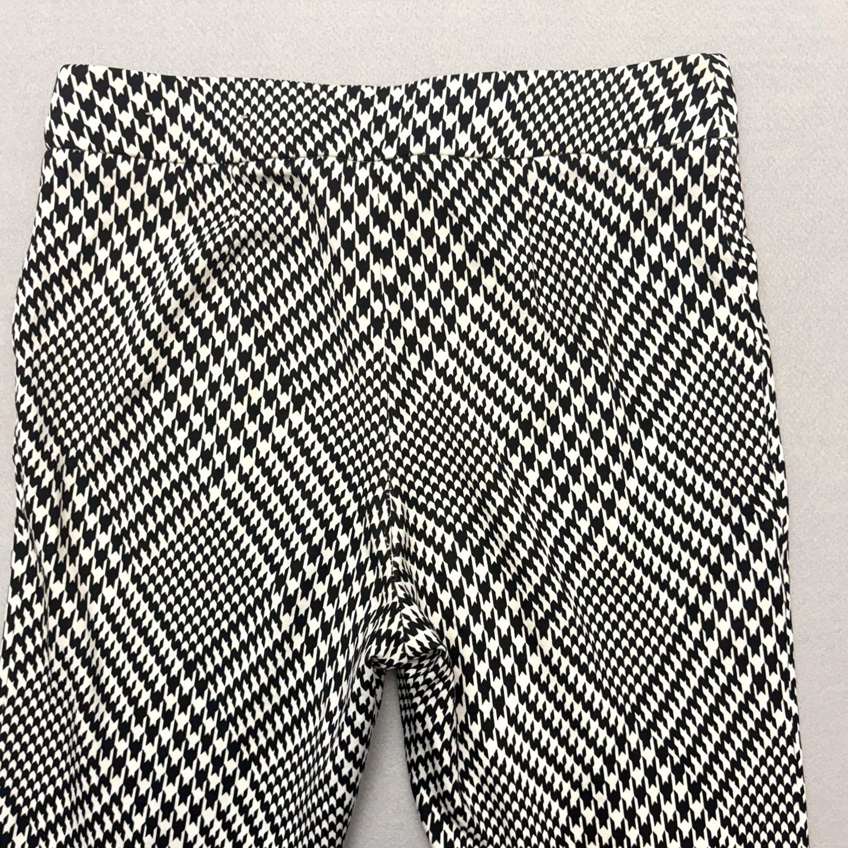 Vintage Chico's Ponte Knit Pants Black White Houndstooth Wide Leg Pants Size 6 Regular Inseam 30” Womens Dress Pants VINTAGE? No Size 28" / US 6 / IT 42 - 7 Thumbnail