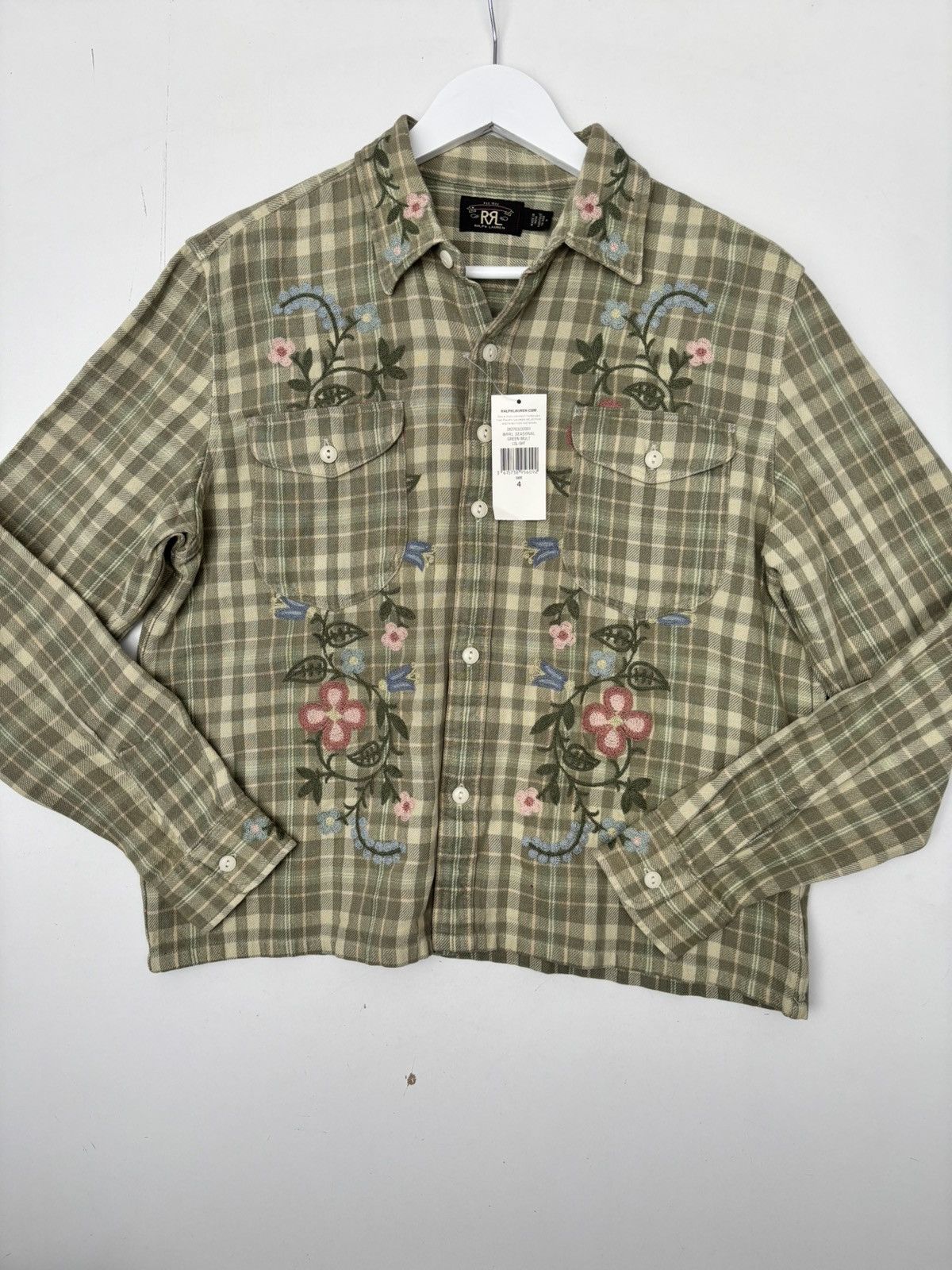 RRL Ralph Lauren RRL Ralph Lauren Double RL Embroidered Plaid Shirt Size 4 Size XS / US 0-2 / IT 36-38 - 1 Thumbnail