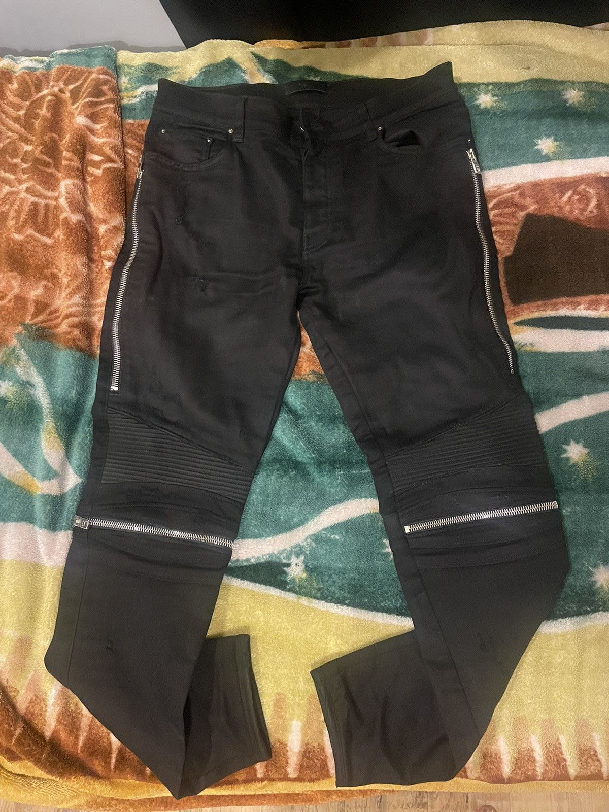 image of Amiri Black Patch Mx2 Jeans, Men's (Size 36)