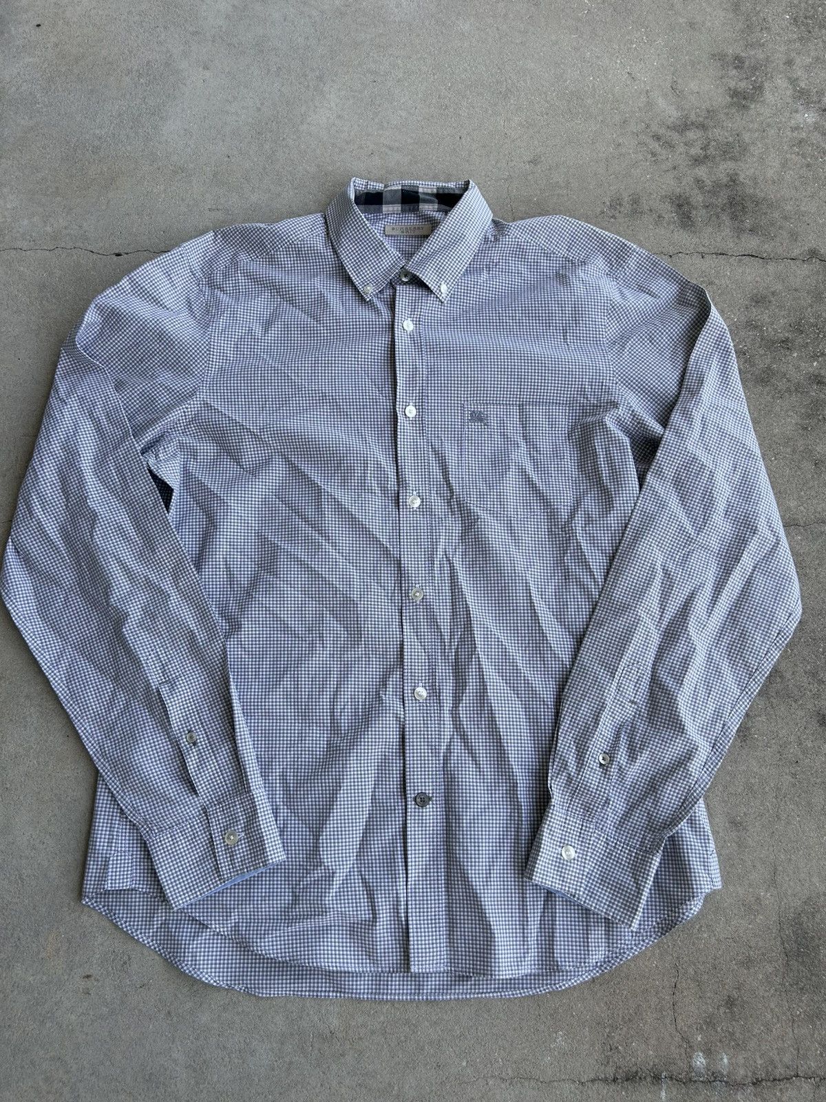 Burberry White and grey burberry button up shirt Size US L / EU 52-54 / 3 - 1 Thumbnail