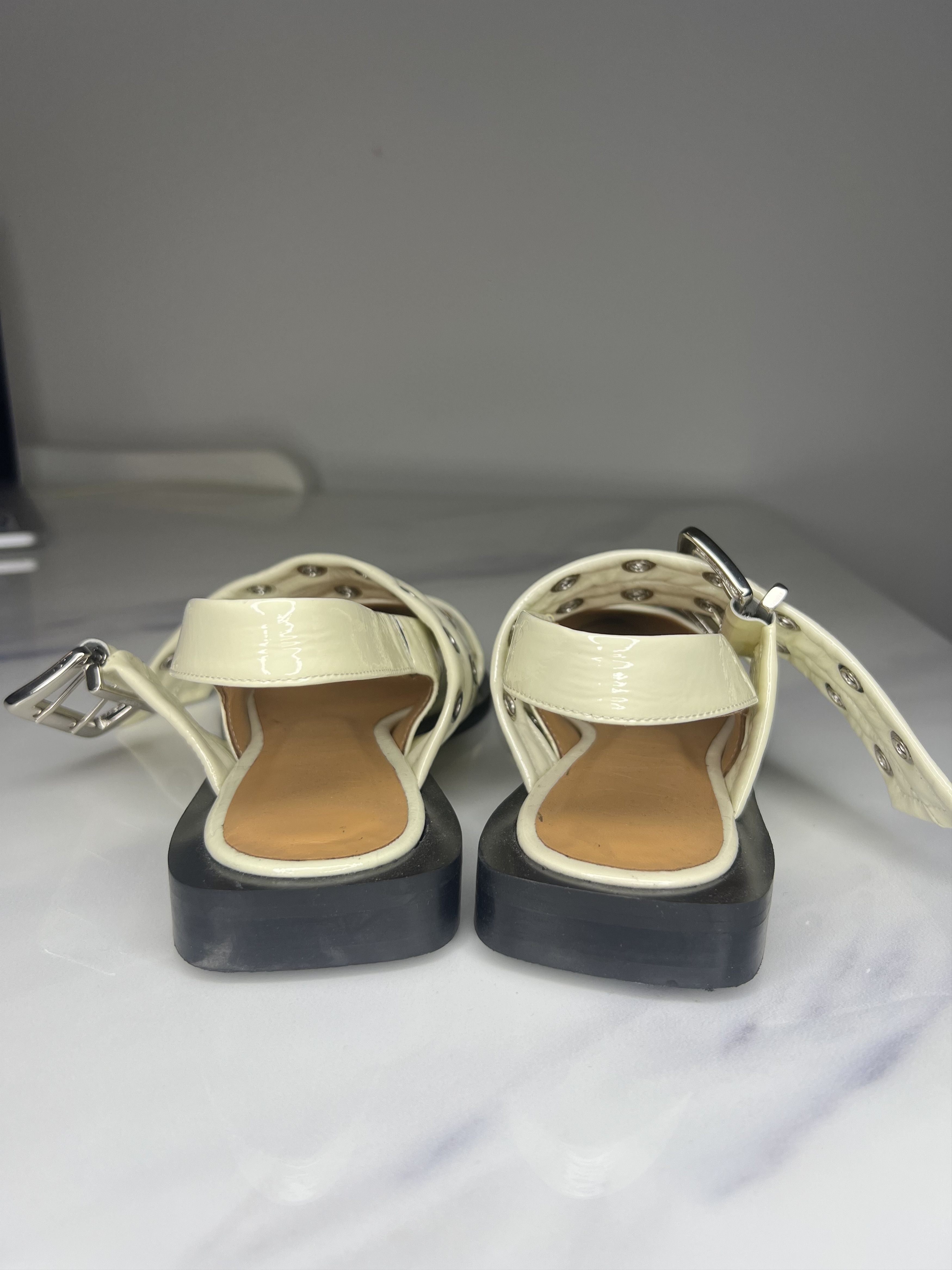 Ganni Wide Welt Buckle Ballerinas Flats Size US 6 / IT 36 - 10 Thumbnail
