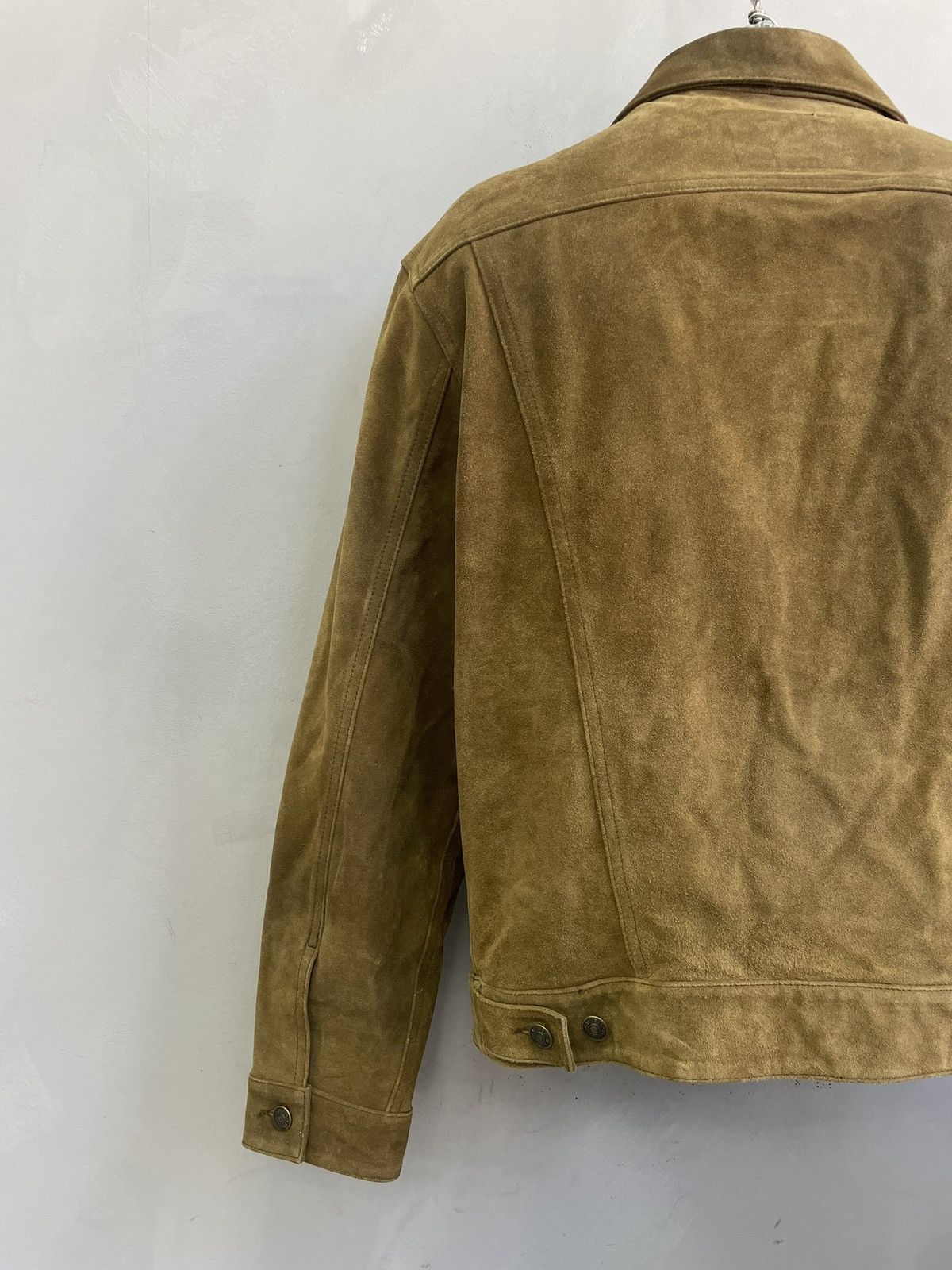 Gap Vintage Y2K GAP Brown retro Suede trucker Leather Jacket Size US M / EU 48-50 / 2 - 10 Thumbnail