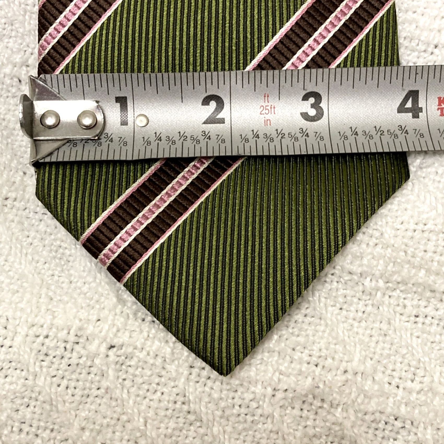Vintage VINTAGE Angelo Stanganini Tie Striped Silk Green Firenze Men’s Necktie Size ONE SIZE - 6 Thumbnail