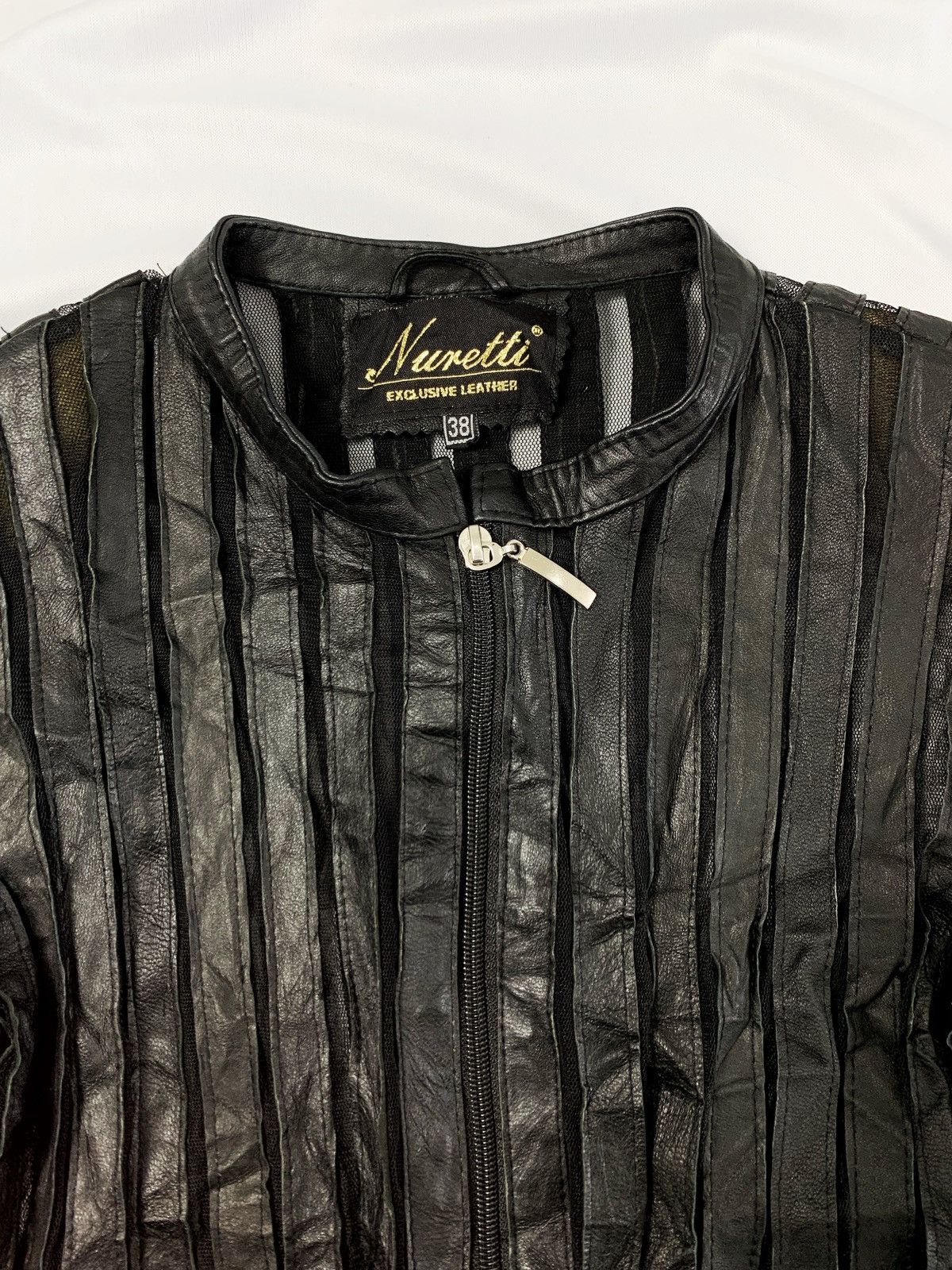 Designer 80/90s leather hybrid fishnet jackets Size S / US 4 / IT 40 - 3 Thumbnail