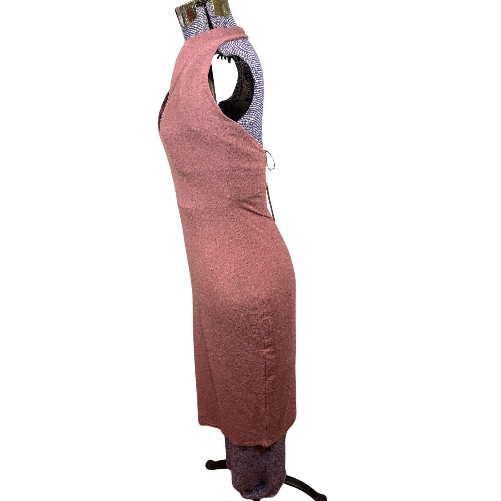 SKIMS Skims Redwood Smooth Lounge Large Midi Halter Dress NWT Size L / US 10 / IT 46 - 2 Thumbnail