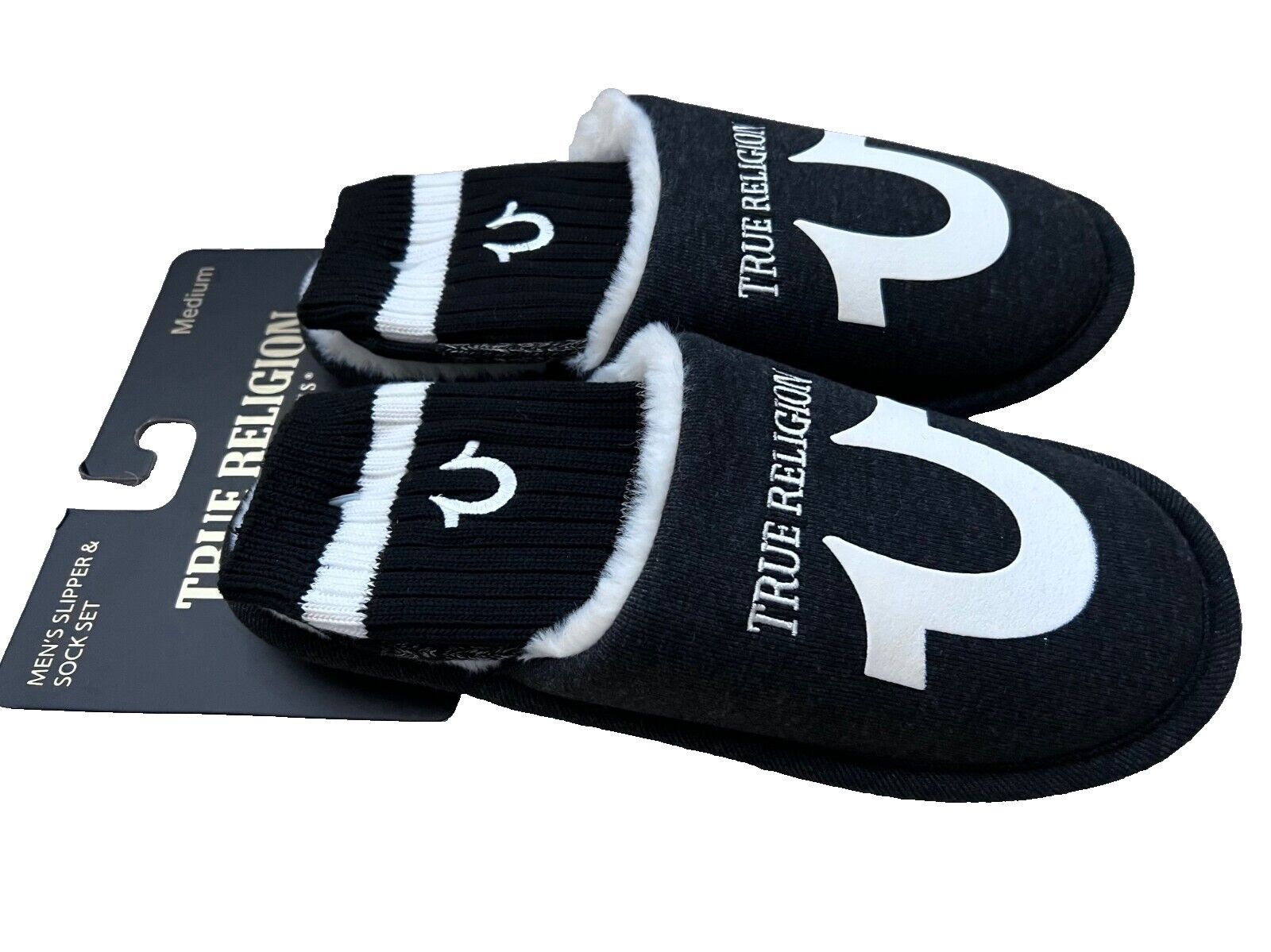 True Religion True Religion Horseshoe House Slippers & Sock Set ( M ) Size US 9 / EU 42 - 2 Thumbnail