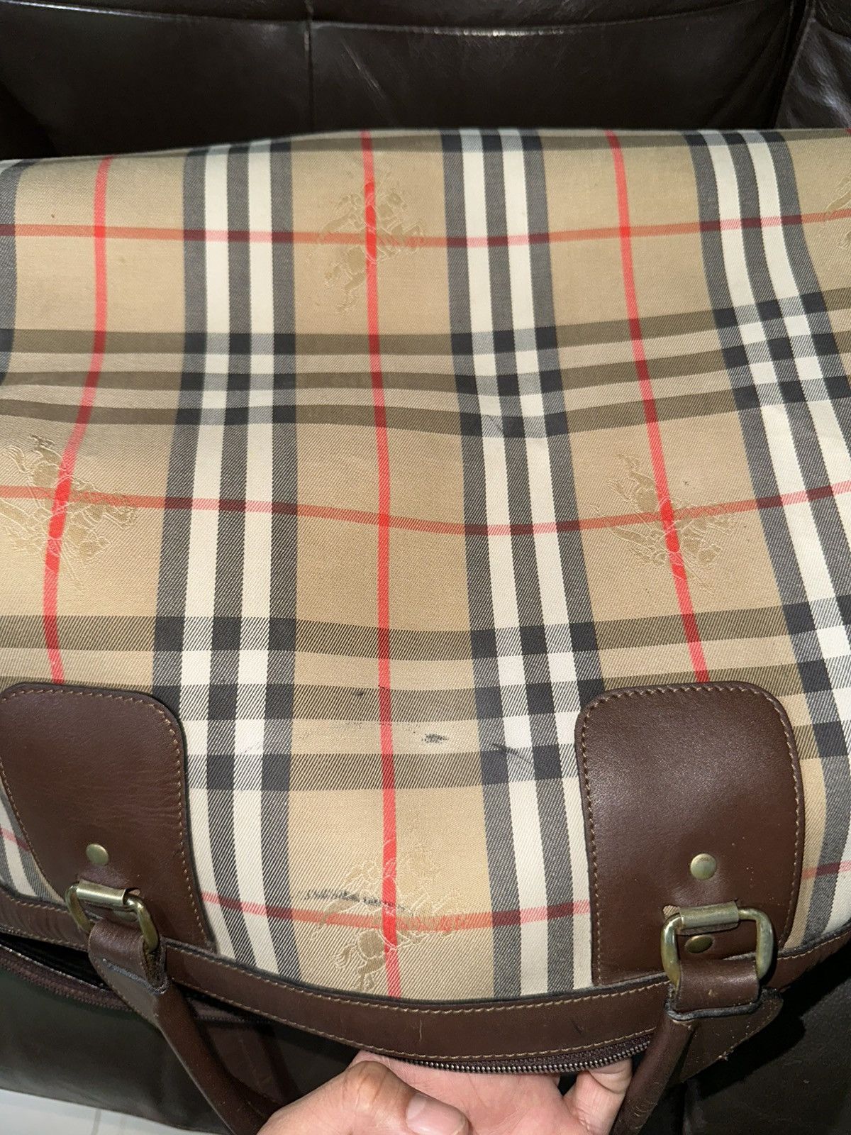 Burberry × Designer × Vintage Vintage 90s burberrys beige nova check travel bag Size ONE SIZE - 16 Thumbnail
