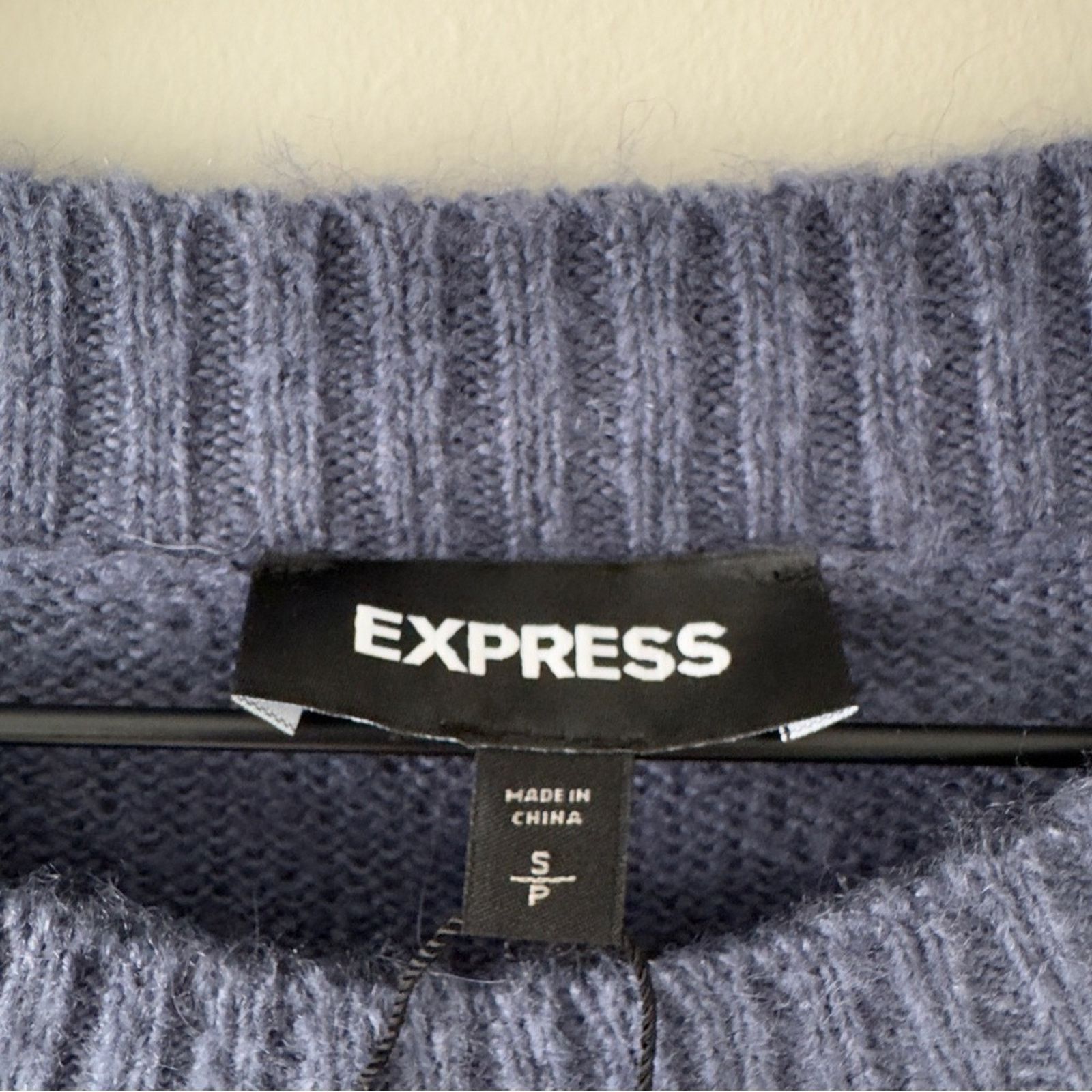 Express Express Cozy Blue Sweater Long Sleeve Cuffs Crew Neck Solid Size S / US 4 / IT 40 - 6 Thumbnail