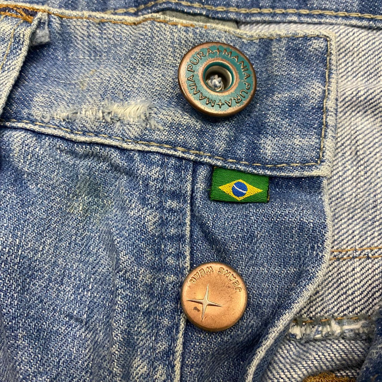 If Six Was Nine 💥Best Offer💥Vintage Pura mania Brazil Distressed Denim Size US 34 / EU 50 - 13 Thumbnail