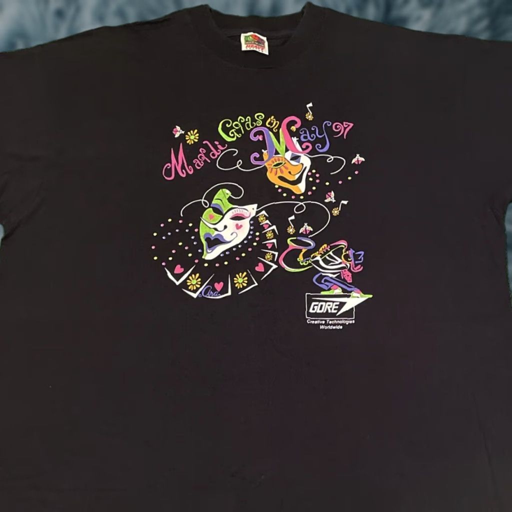 Vintage VINTAGE Mardi Gras In May 1997 Gore Tech 90s Shirt XL Mens Black Size US XL / EU 56 / 4 - 1 Thumbnail
