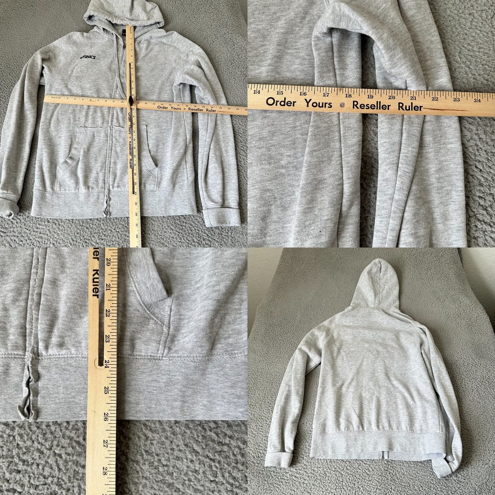 Asics ASICS Hoodie Womens M Gray Zip Up Logo Cotton Running Ladies Sweatshirt Size M / US 6-8 / IT 42-44 - 8 Thumbnail
