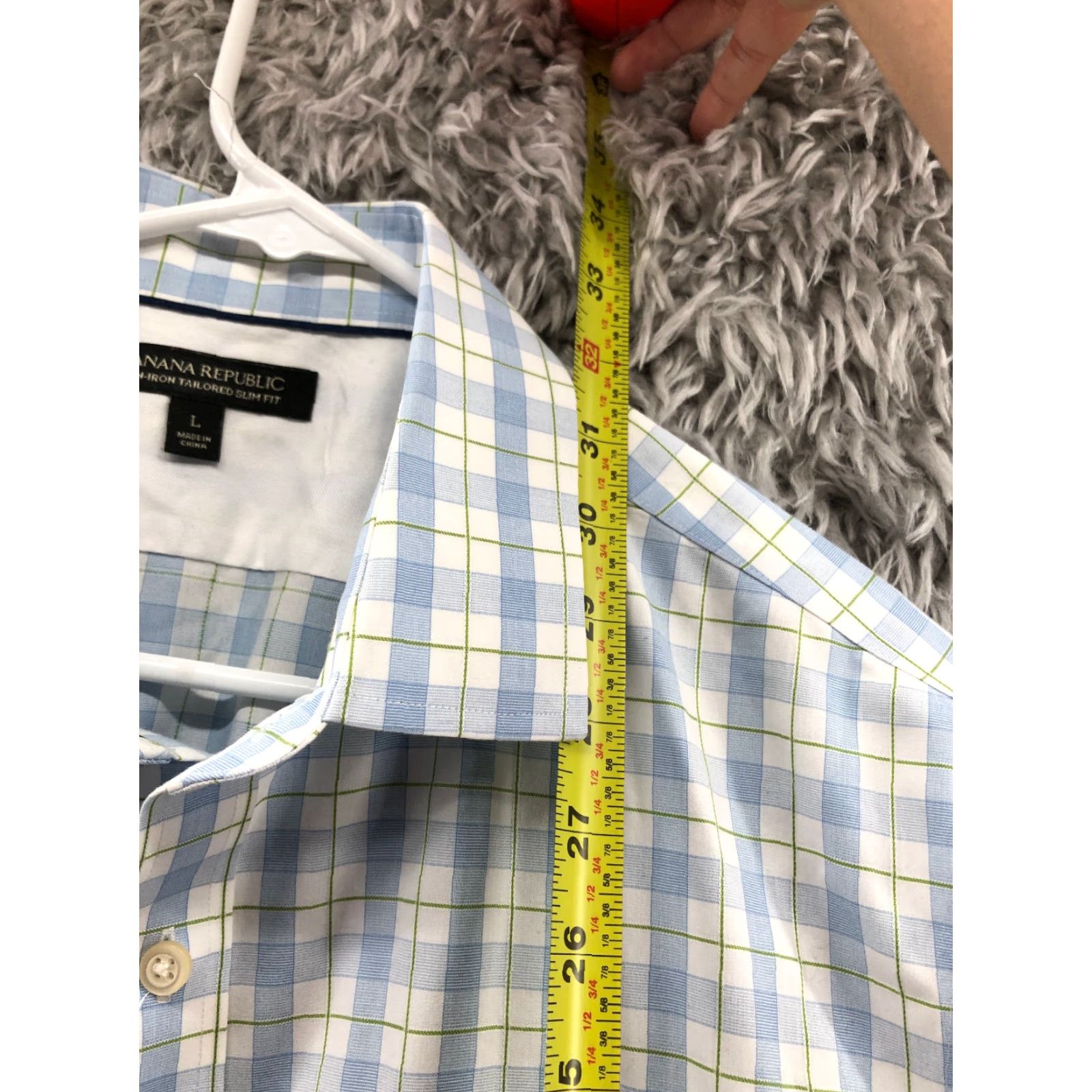 Banana Republic Banana Republic Shirt L Mens Blue Plaid Long Sleeve Spread Collar Button-Up Shirt Size US L / EU 52-54 / 3 - 5 Thumbnail
