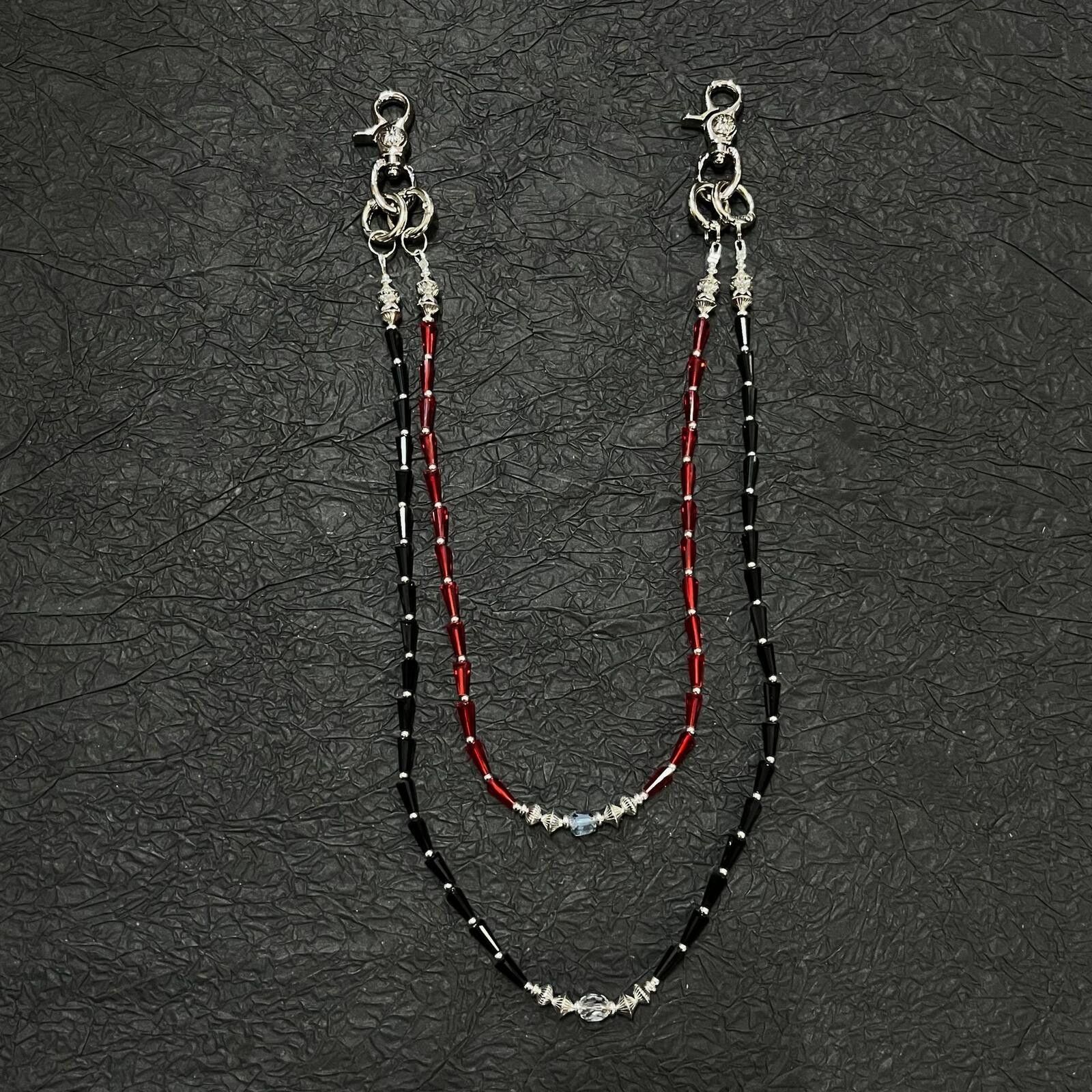 Jewelry Double Bead Waist Chain | Crimson Ink Black Red Street Size ONE SIZE - 2 Thumbnail