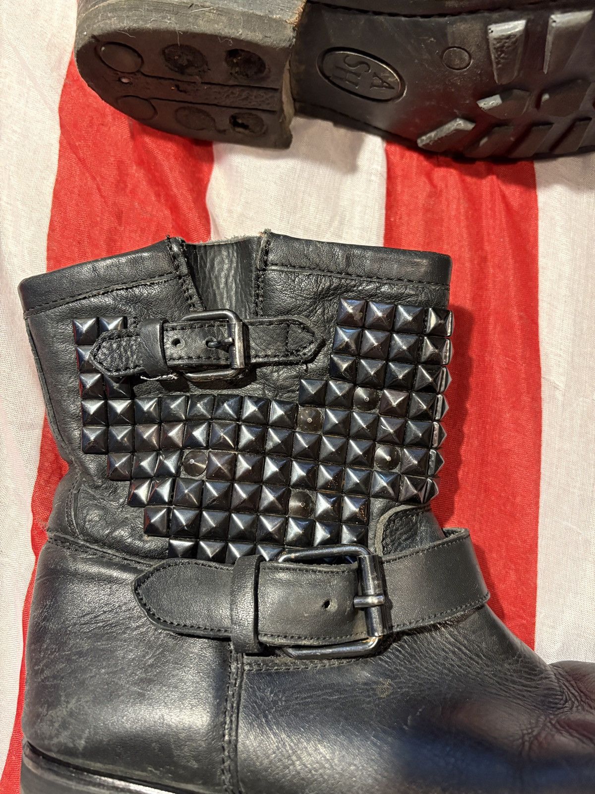 Balmain 🔥 ASH lether biker boots Y2K Size US 5.5 / EU 38 - 3 Thumbnail