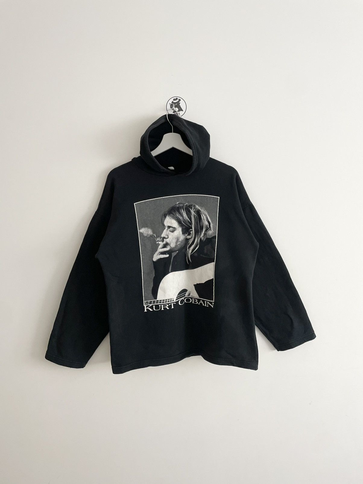 Band Tees × Vintage Vintage 90s Nirvana Kurt Cobain Faded Hoodie Size L Size US M / EU 48-50 / 2 - 1 Thumbnail