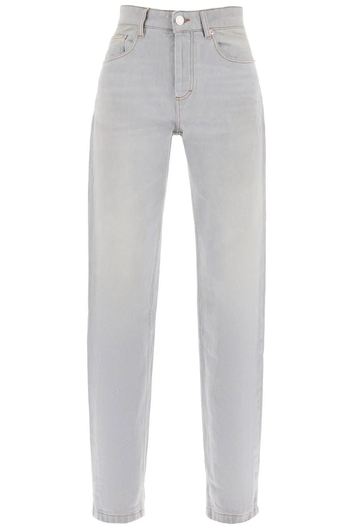 image of Ami O1S22I1N0324 Straight Cut Jeans In Grey, Women's (Size 26)