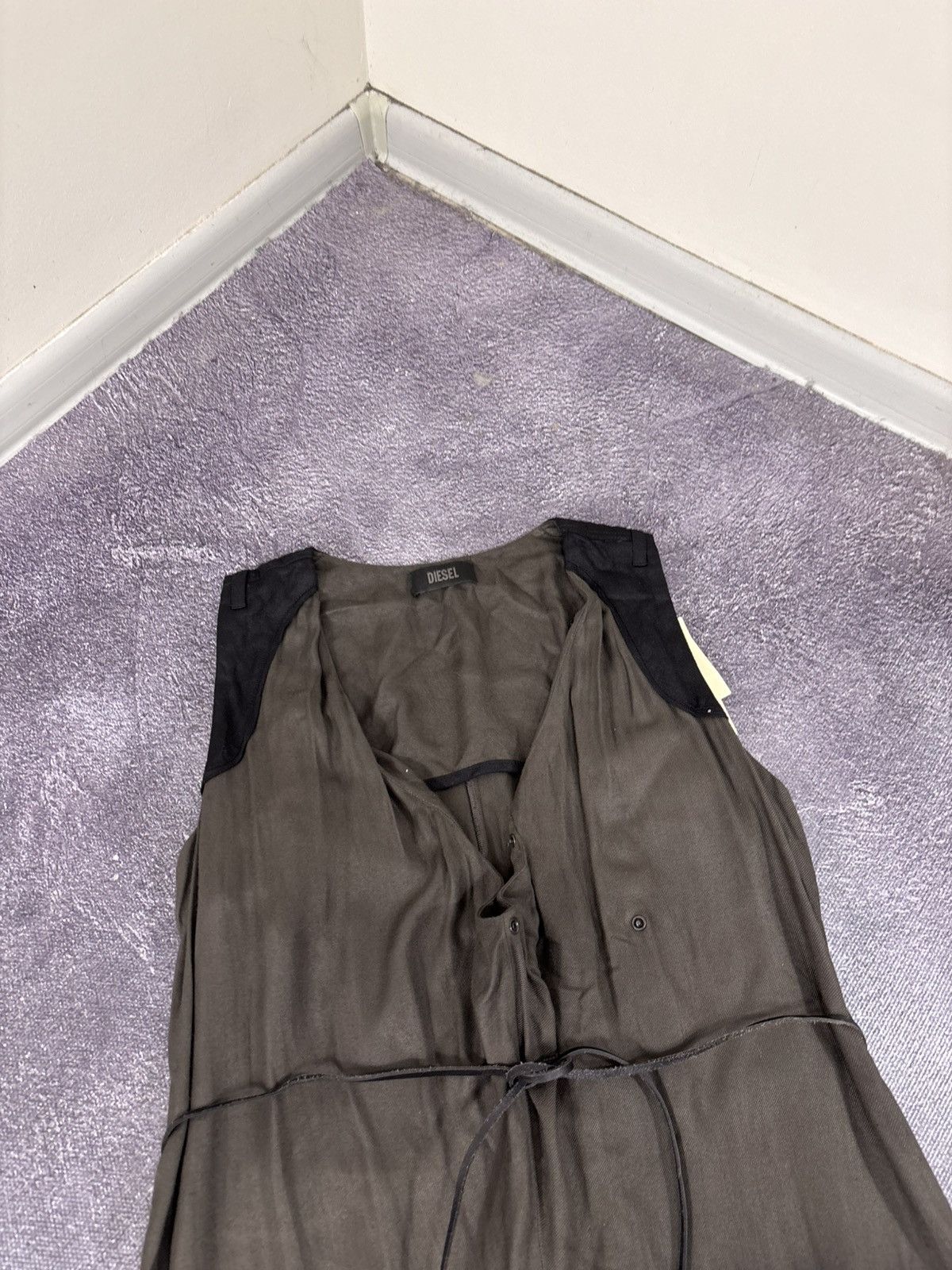 Diesel Diesel J-Mia NWT Women’s Black/Khaki Viscose Belted Jumpsuit Size 30" / US 8 / IT 44 - 6 Thumbnail