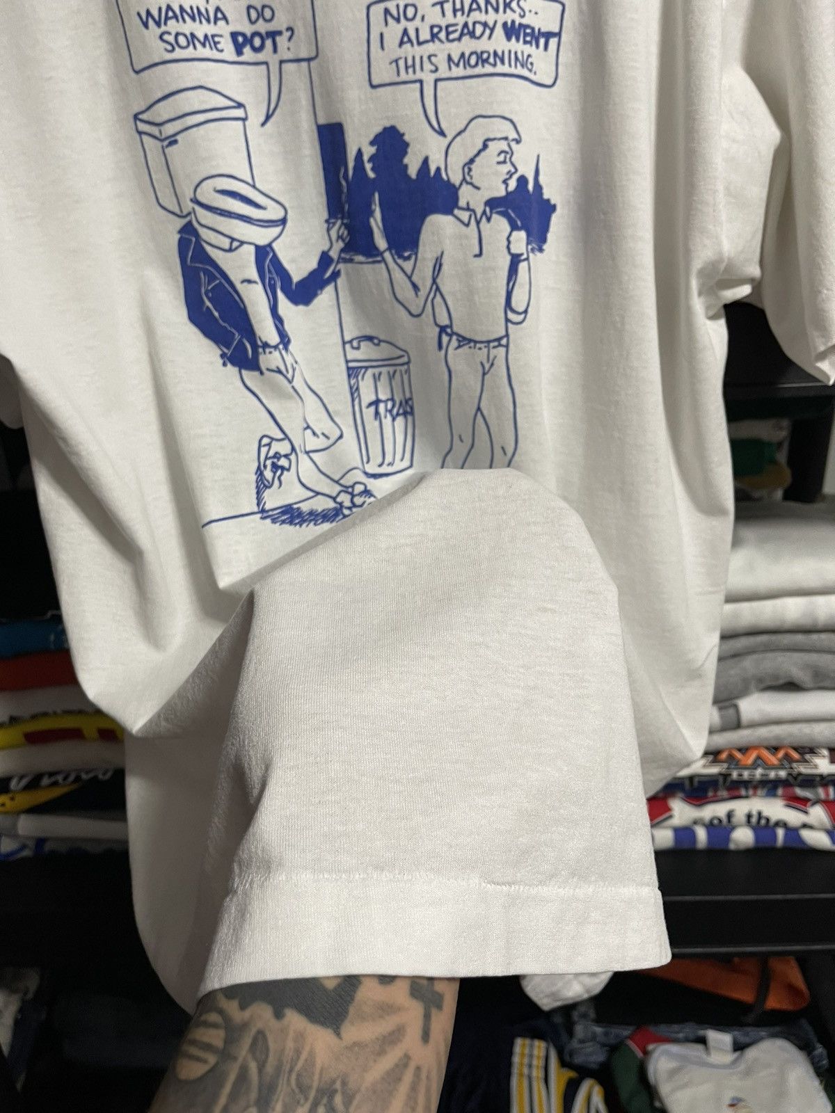 Vintage Vintage 90s Anti Drug Tee Single Stitch Funny Size US XL / EU 56 / 4 - 5 Thumbnail