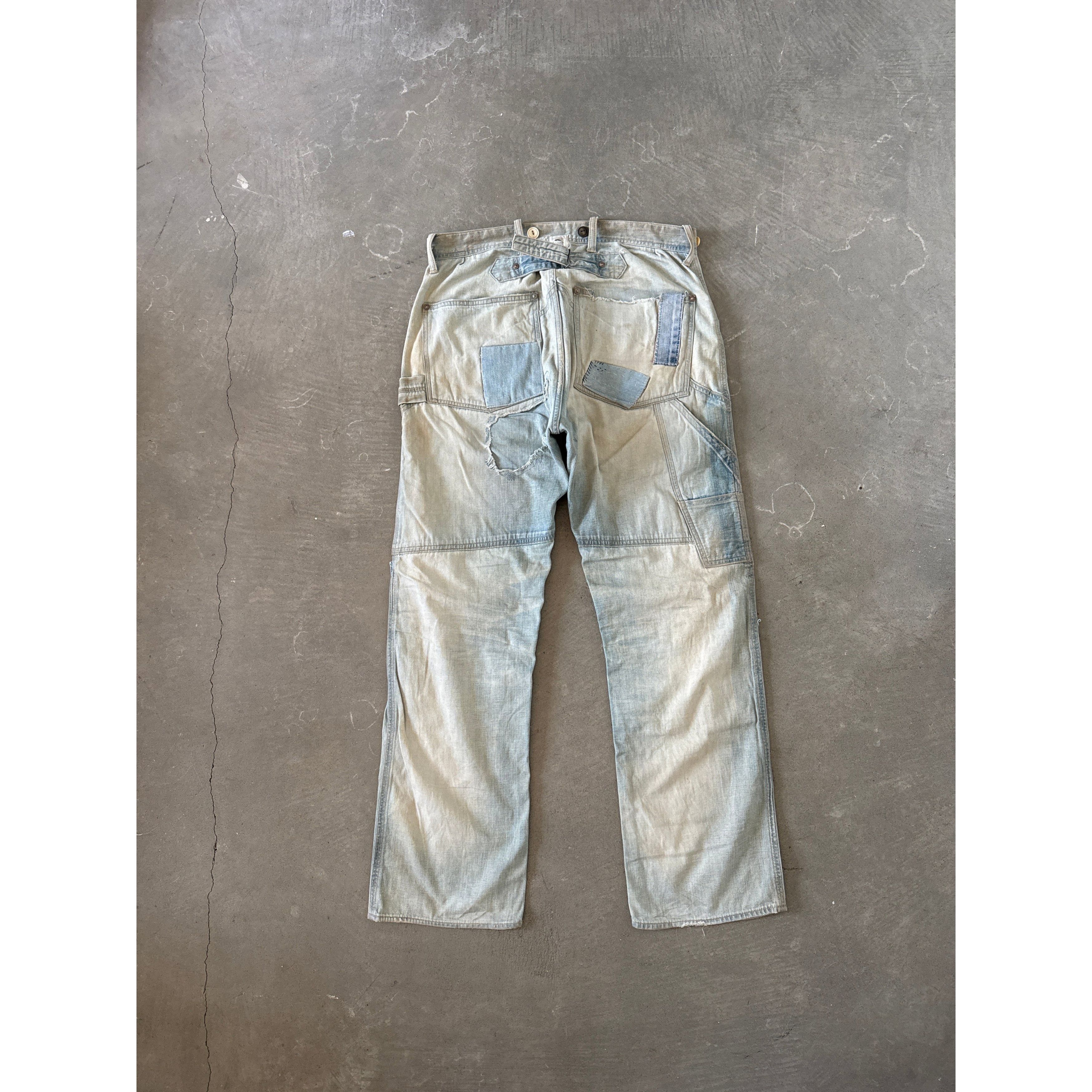 RRL Ralph Lauren RRL by Polo Ralph Lauren Indigo Distressed Patchwork Selvedg Size US 32 / EU 48 - 7 Thumbnail