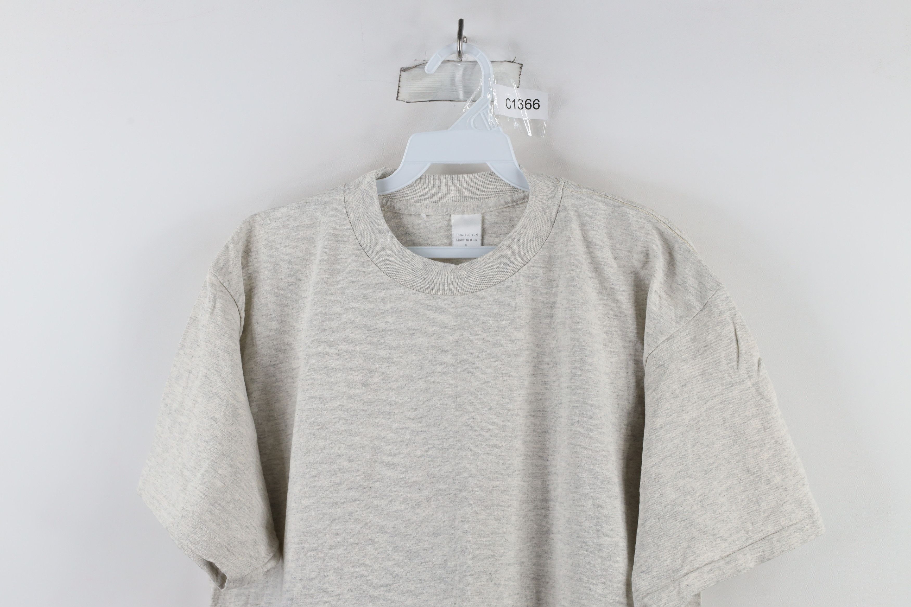 Vintage Vintage 90s Streetwear Heavyweight Cotton T-Shirt Gray USA Size US L / EU 52-54 / 3 - 2 Thumbnail