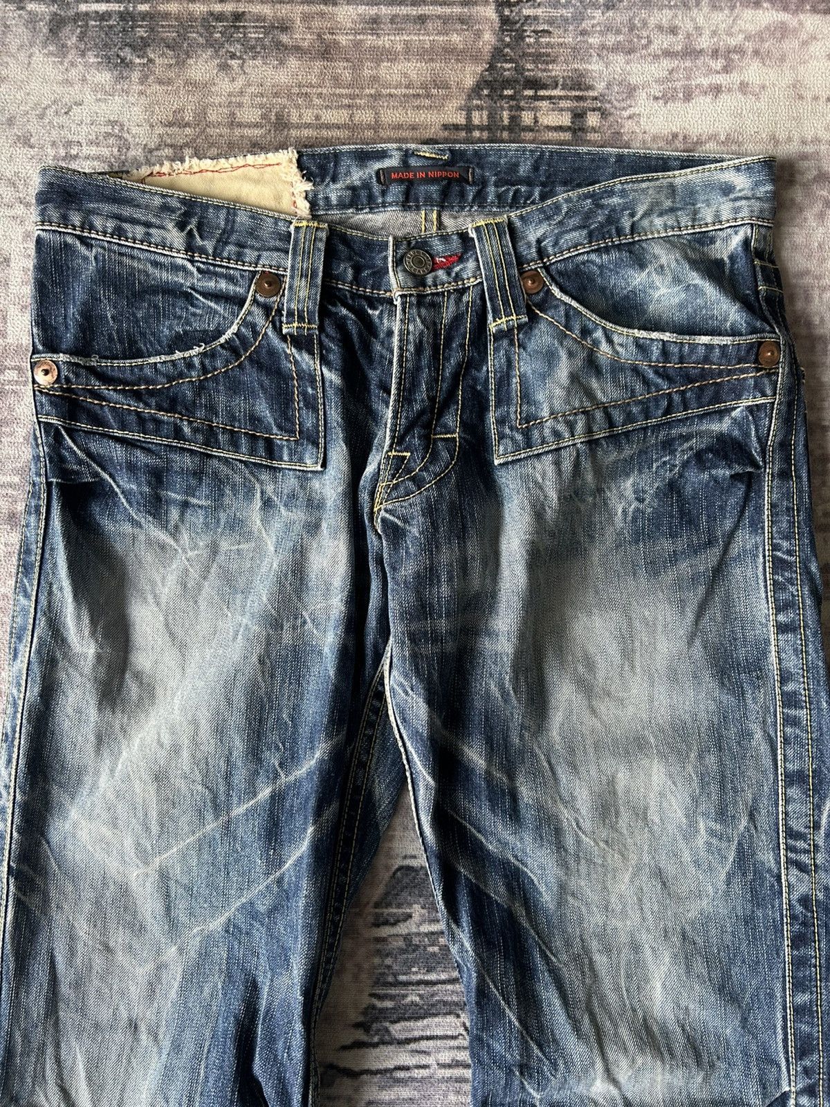 Tornado Mart Blue Way Flared Asidwash Jeans Size US 32 / EU 48 - 6 Thumbnail