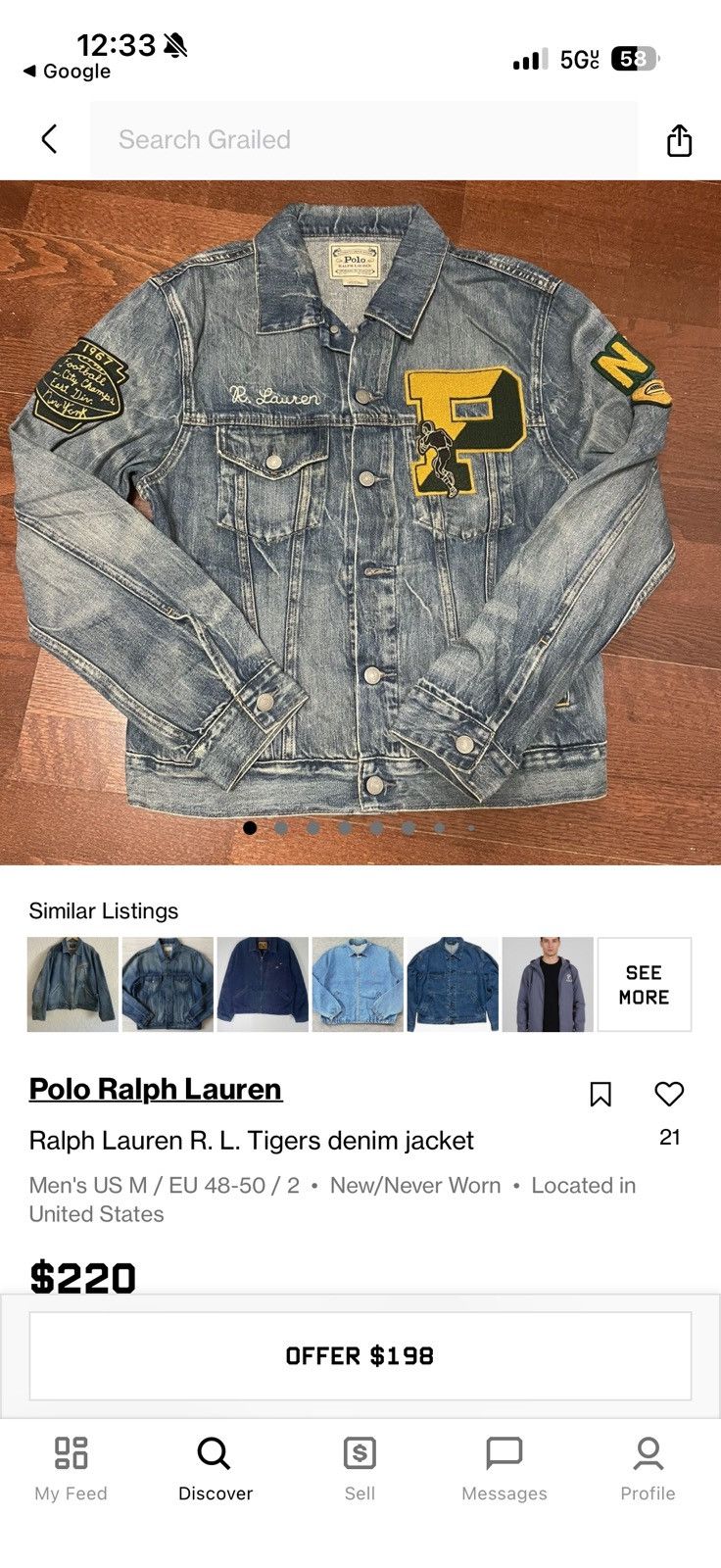 Polo Ralph Lauren Polo Ralph Lauren RL Tigers Denim Jacket Size US M / EU 48-50 / 2 - 8 Thumbnail