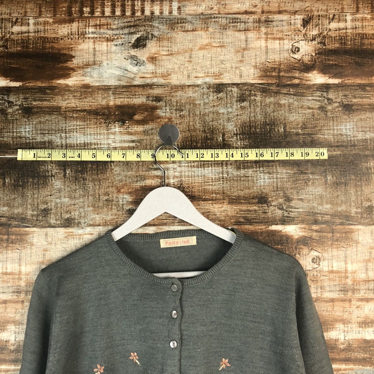 Vintage Pasta Club Grey Patterned vintage knitwear Cardigans #A1455 Size M / US 6-8 / IT 42-44 - 4 Thumbnail