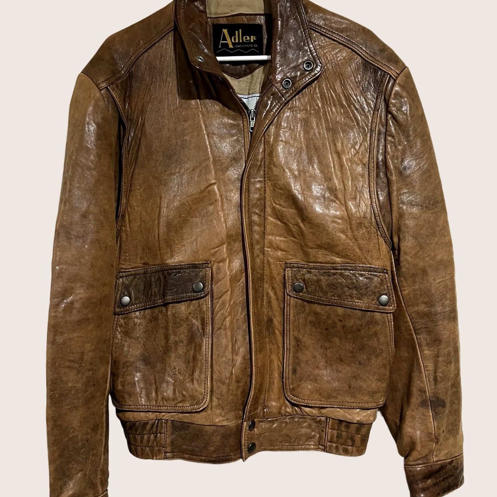 Vintage VINTAGE Adler B-90 Distressed Leather Bomber Jacket Korea L Jacket Unisex Adults Brown BOMBER Mens Womens Size US L / EU 52-54 / 3 - 1 Thumbnail