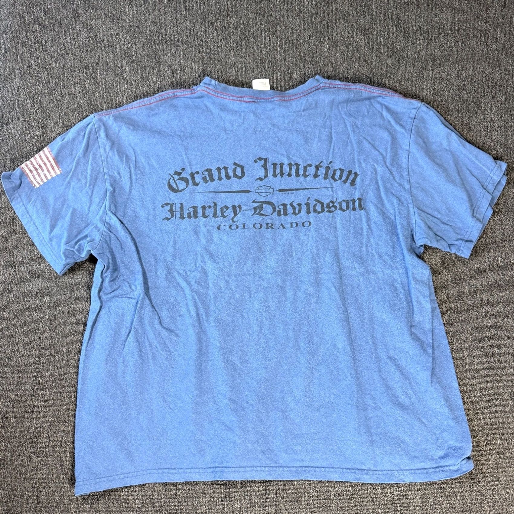 Harley Davidson VINTAGE Harley Davidson Graphic Print T-Shirt Blue XXL Mens Motorcycle Biker Short Sleeve Y2k Size US 39 - 2 Thumbnail