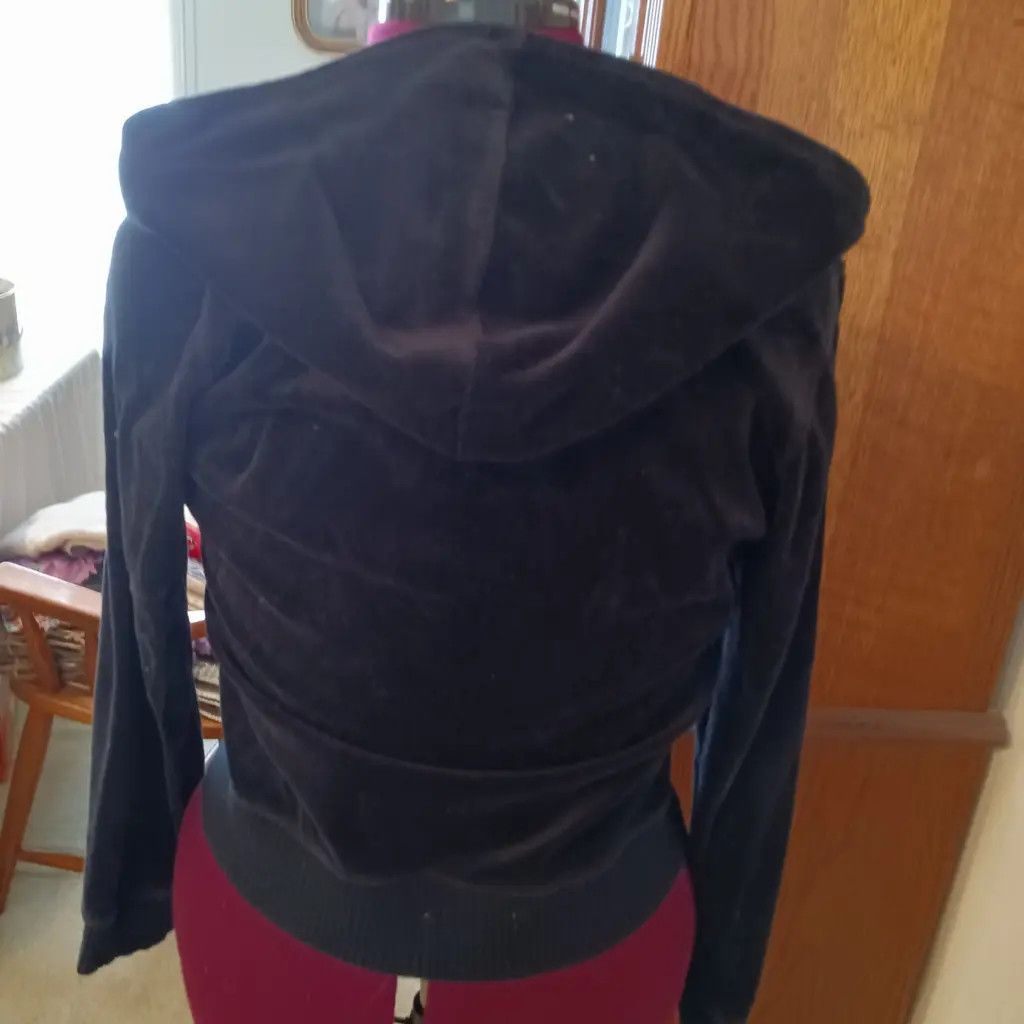 Victoria's Secret Victoria’s Secret Velour Zip Hoodie — Classic Black Y2K Size L / US 10 / IT 46 - 5 Thumbnail