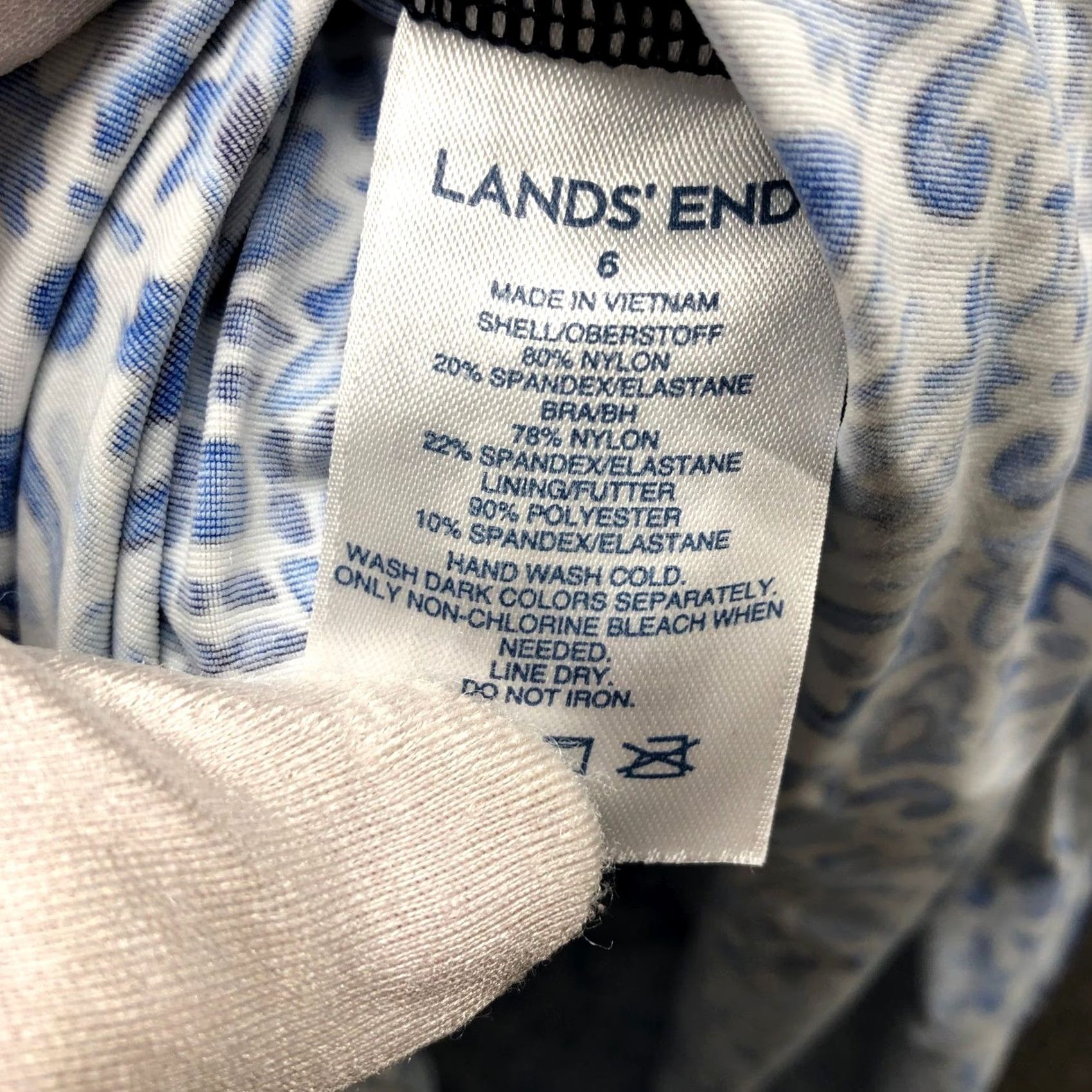 Lands' End Lands' End Swim Dress Tankini Womens 6 Blue Geometric Print Padded 2 Piece Tankini Bottom Bikini Set Size M / US 6-8 / IT 42-44 - 5 Thumbnail