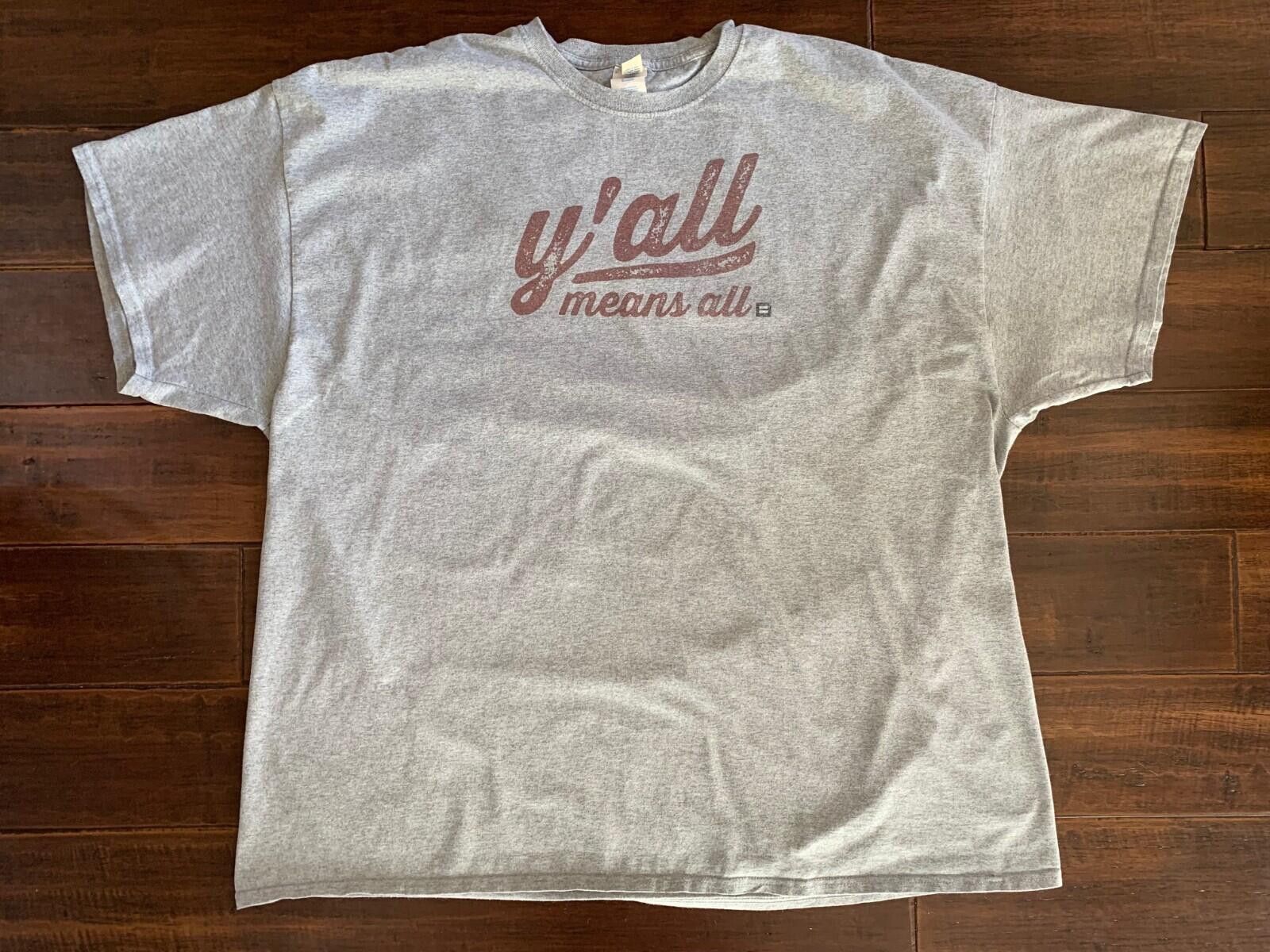 Allsaints Men's 4XL Y'all Means All Gray T-Shirt Size US XXL / EU 58 / 5 - 1 Thumbnail