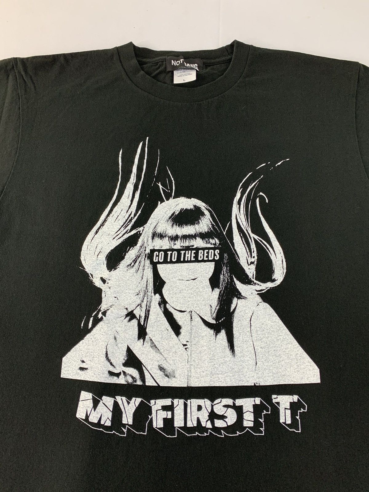 Japanese Brand Not Gang My First T Go To The Beds Big Logo Printed Tee Size US L / EU 52-54 / 3 - 4 Thumbnail