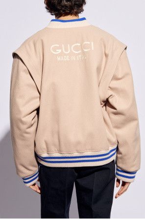 Gucci o1s1wg110125 Wool Bomber Jacket Embroidery in Light Pink Size US XL / EU 56 / 4 - 4 Thumbnail
