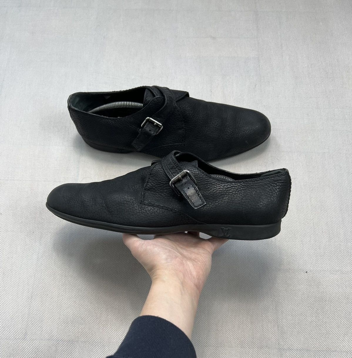 Louis Vuitton Leather Shoes Louis Vuitton Mens Black Oxford Monk Strap Size US 9.5 / EU 42-43 - 2 Thumbnail