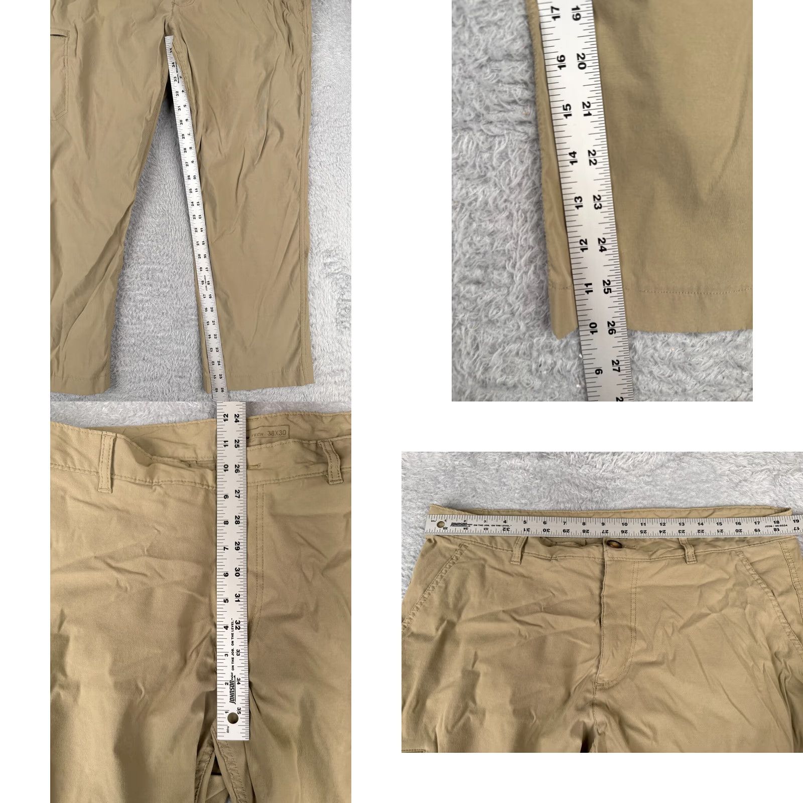 Vintage UB Tech Pants Men 38 Beige Straight Leg Cargo Pocket Nylon Hike Camp 38x30 Size US 38 / EU 54 - 8 Thumbnail